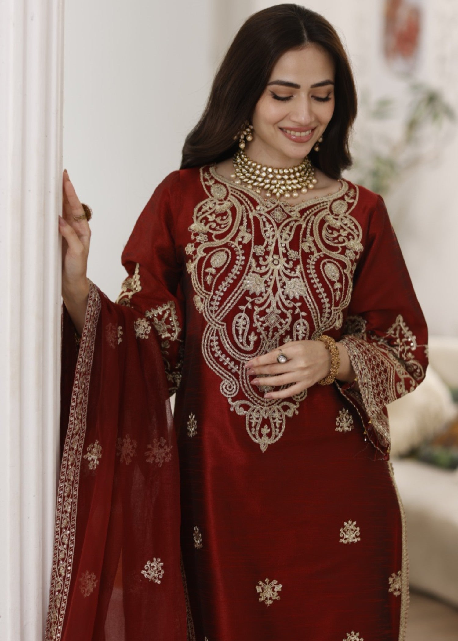 Mohagni MGS 08 ANARKALI Raw Silk Women 3pcs