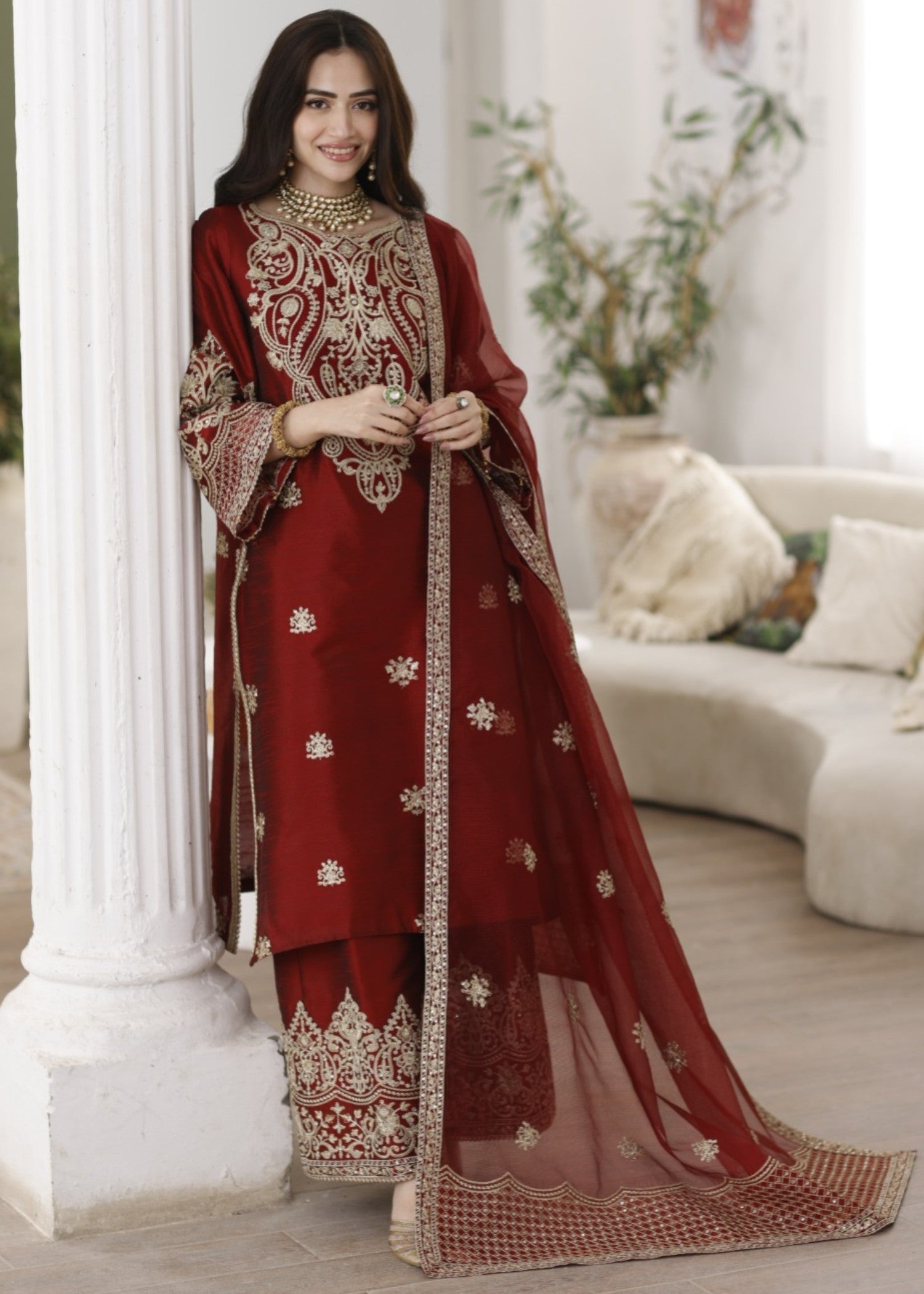 Mohagni MGS 08 ANARKALI Raw Silk Women 3pcs