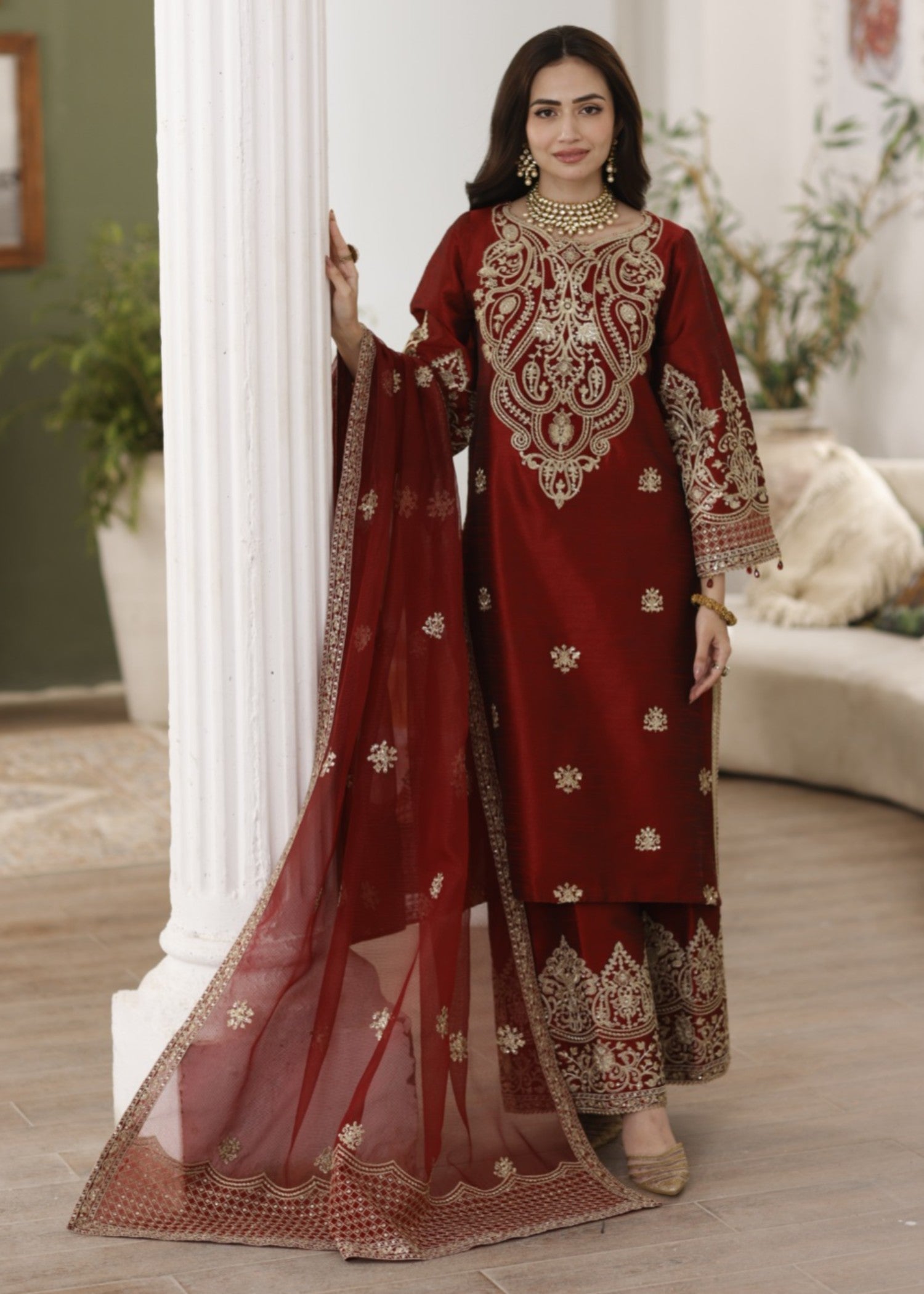 Mohagni MGS 08 ANARKALI Raw Silk Women 3pcs