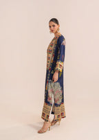 Rajdulari Kareena Blue Silk Kaftan Women 1pcs