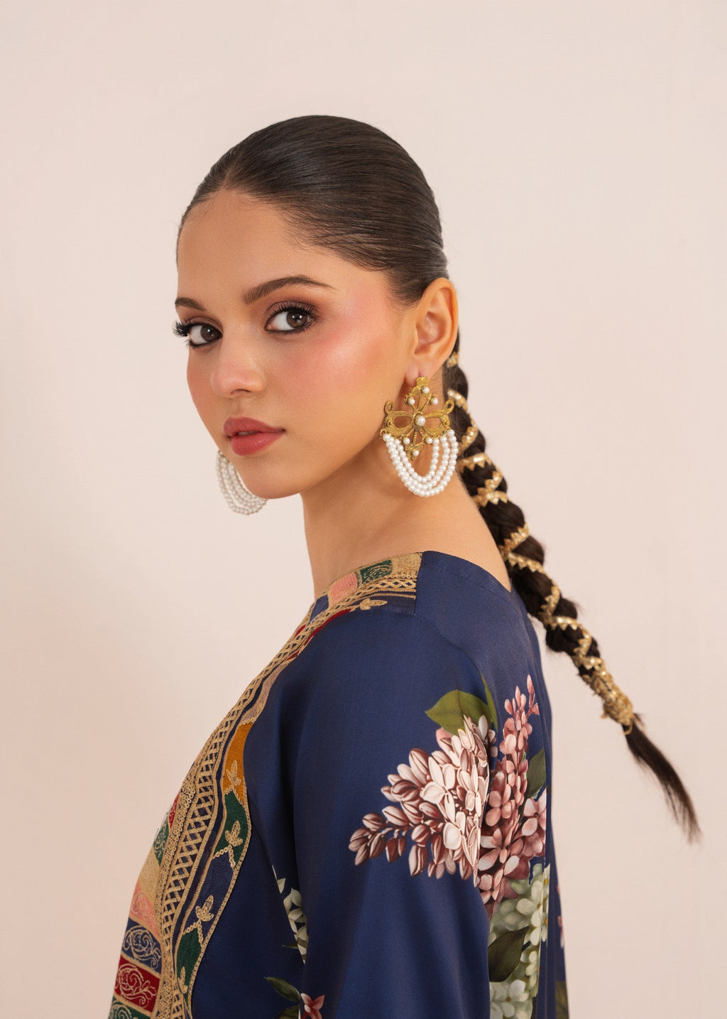 Rajdulari Kareena Blue Silk Kaftan Women 1pcs