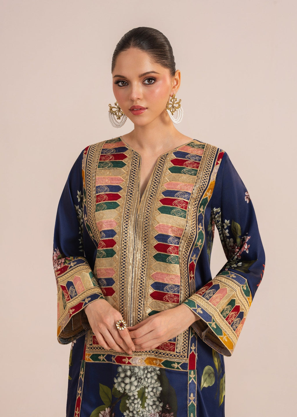 Rajdulari Kareena Blue Silk Kaftan Women 1pcs