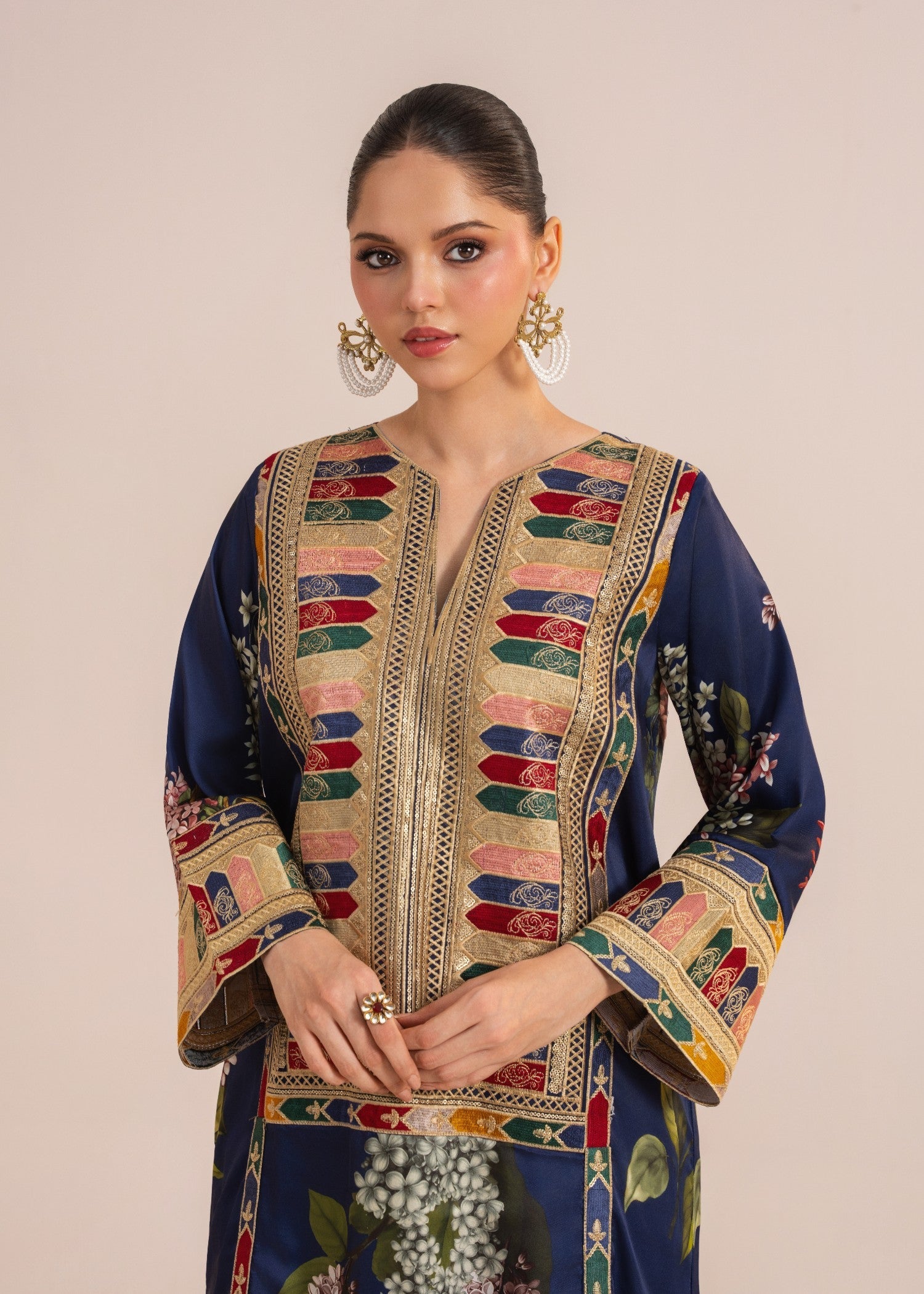 Rajdulari Kareena Blue Silk Kaftan Women 1pcs