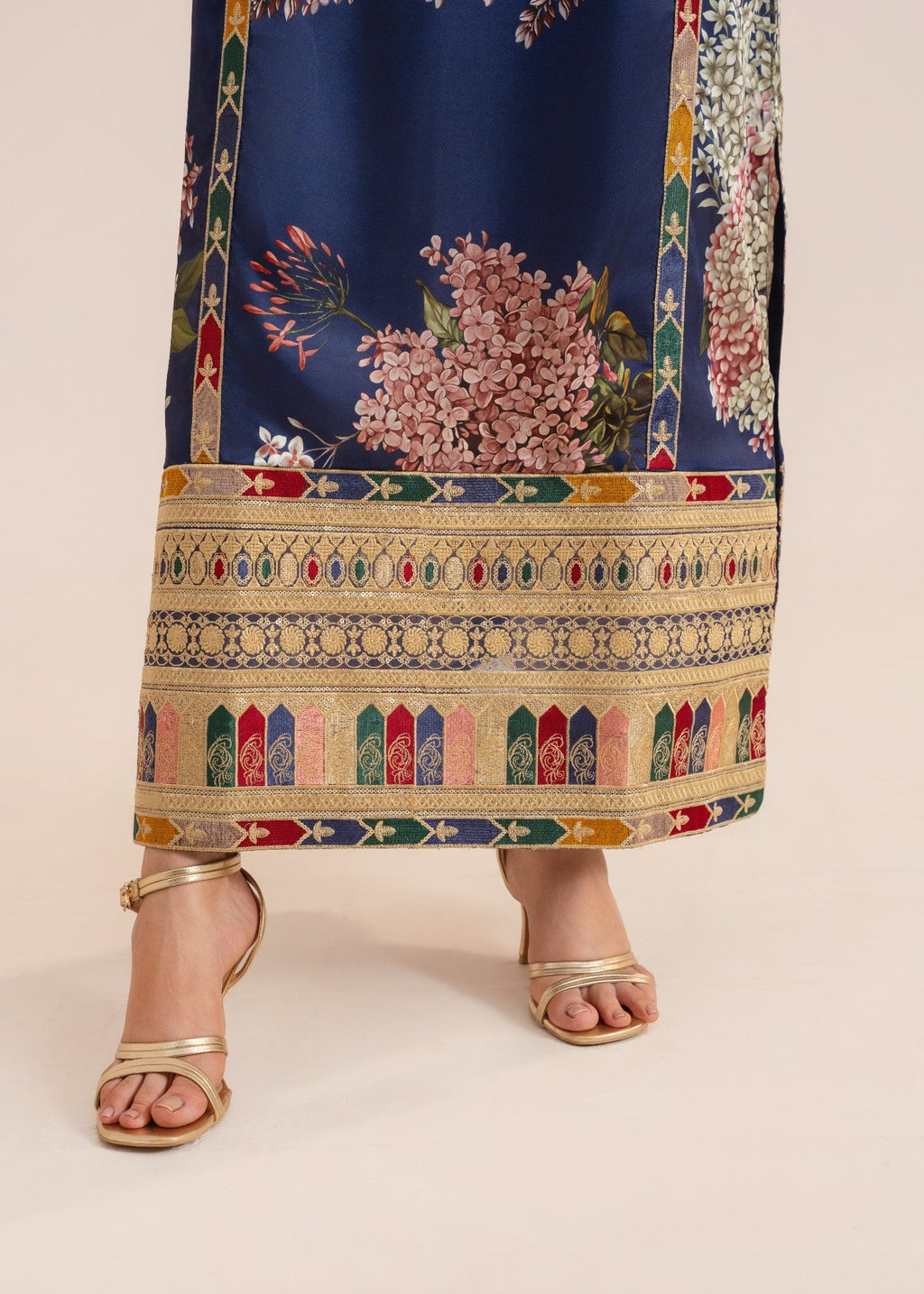 Rajdulari Kareena Blue Silk Kaftan Women 1pcs