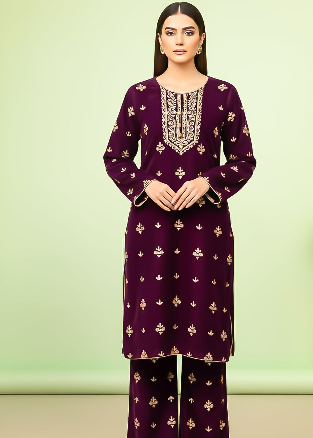 Sutar Imperial Amethyst – Luxe Velvet Ensemble Women 2pcs