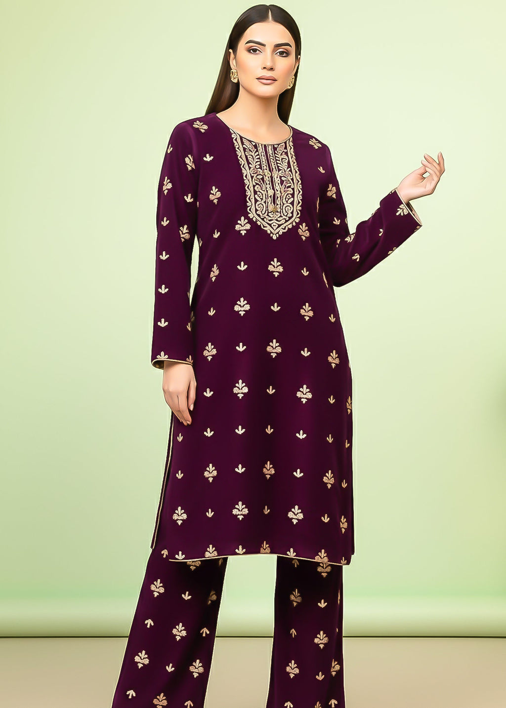 Sutar Imperial Amethyst – Luxe Velvet Ensemble Women 2pcs