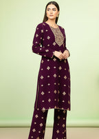 Sutar Imperial Amethyst – Luxe Velvet Ensemble Women 2pcs