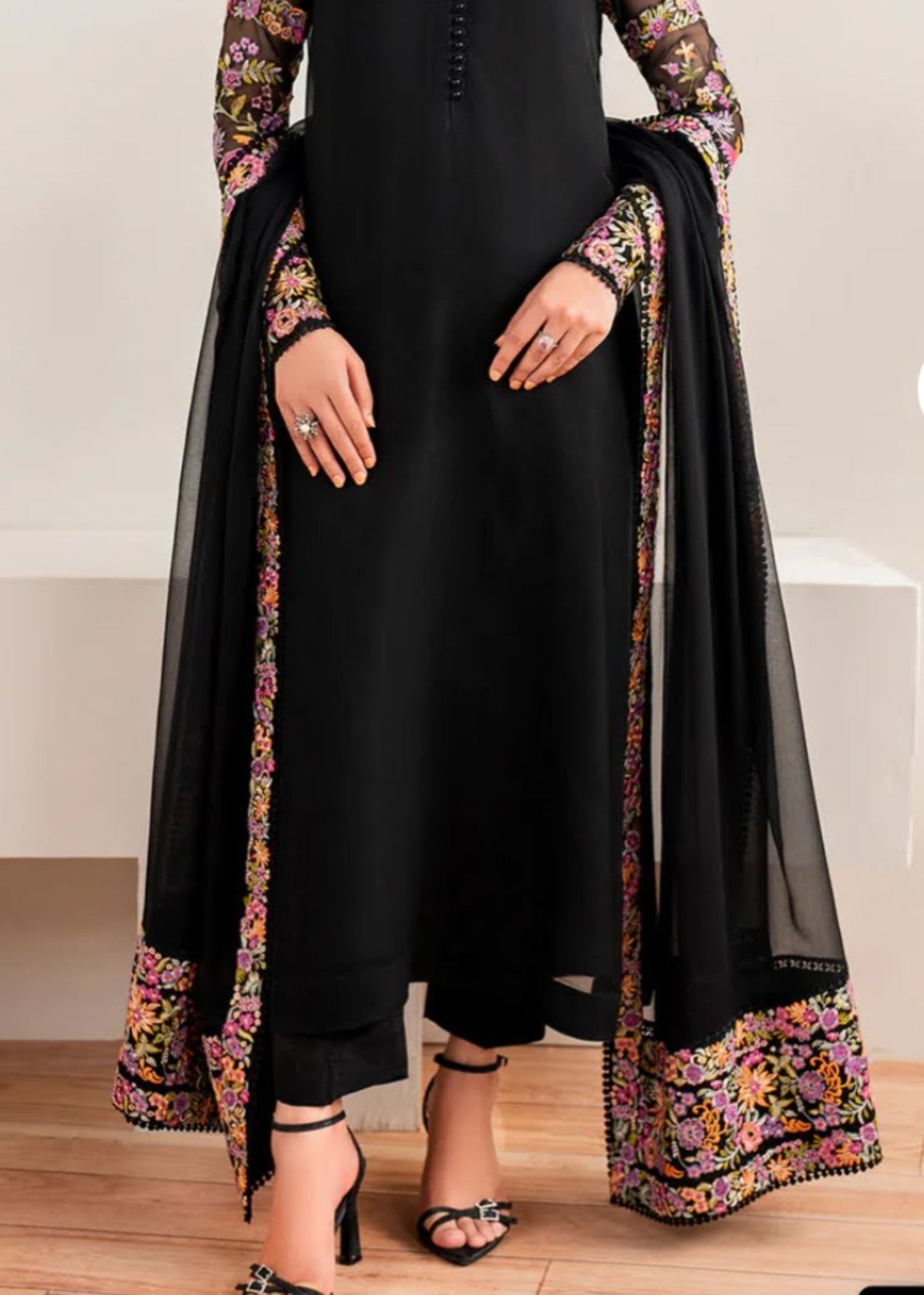 Rangoon Clothing RUBAB MIDNIGHT BALCK Women 3pcs