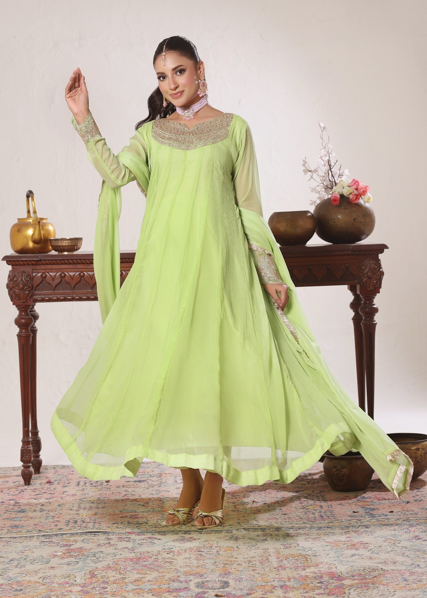 Abaan Zohan Nelofer Pastel Green Women 3pcs