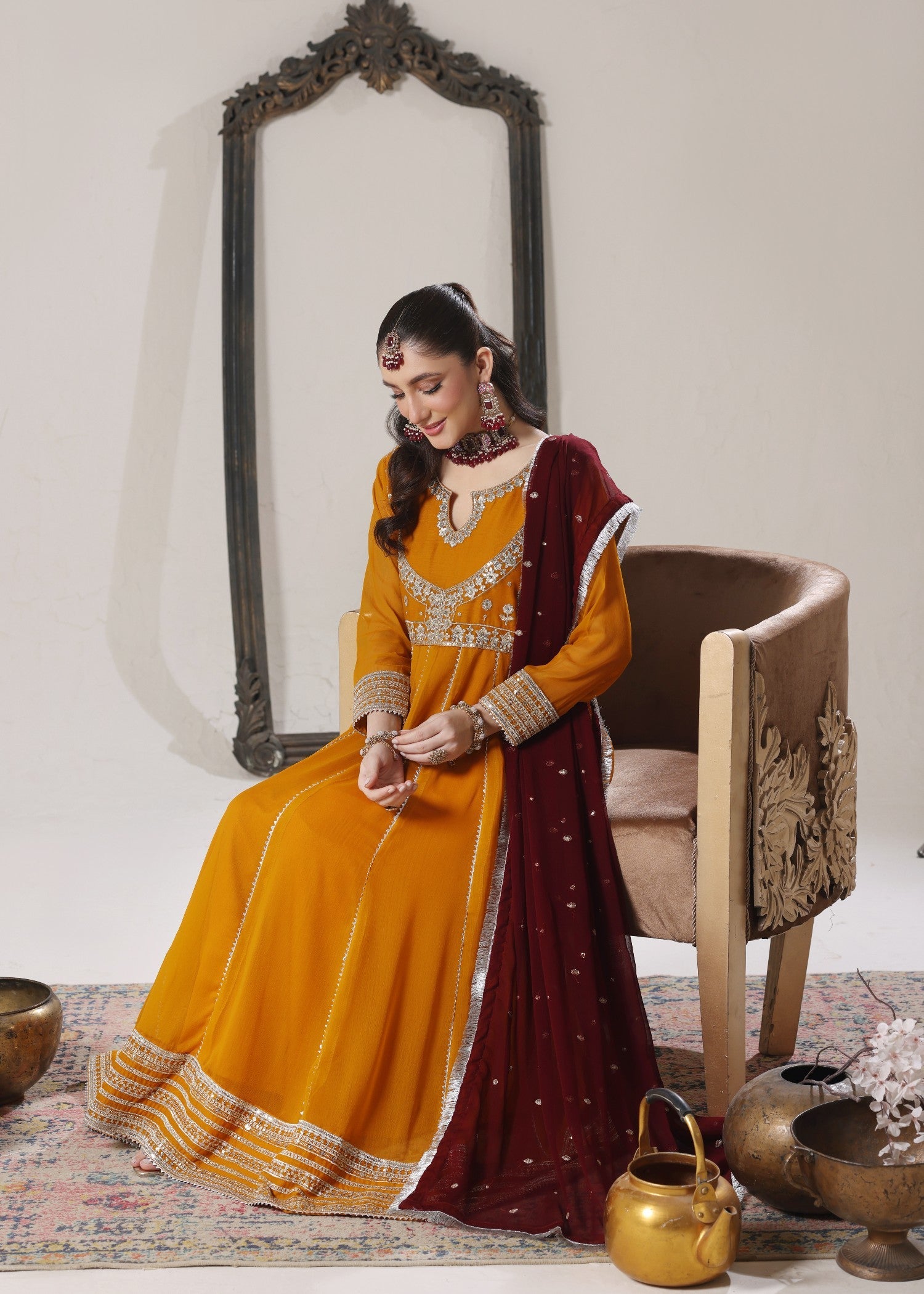 Abaan Zohan Hooriya Mustard Women 3pcs