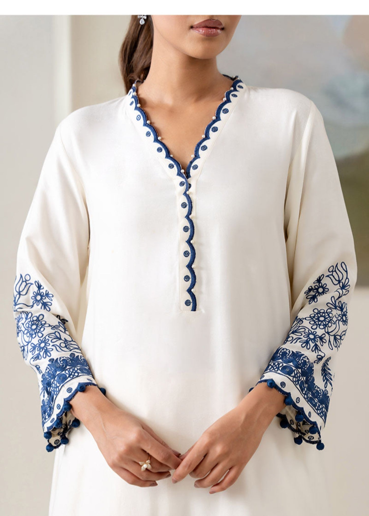 Cross Stitch BLUE WAVE (SHIRT & TROUSER) Women 2pcs