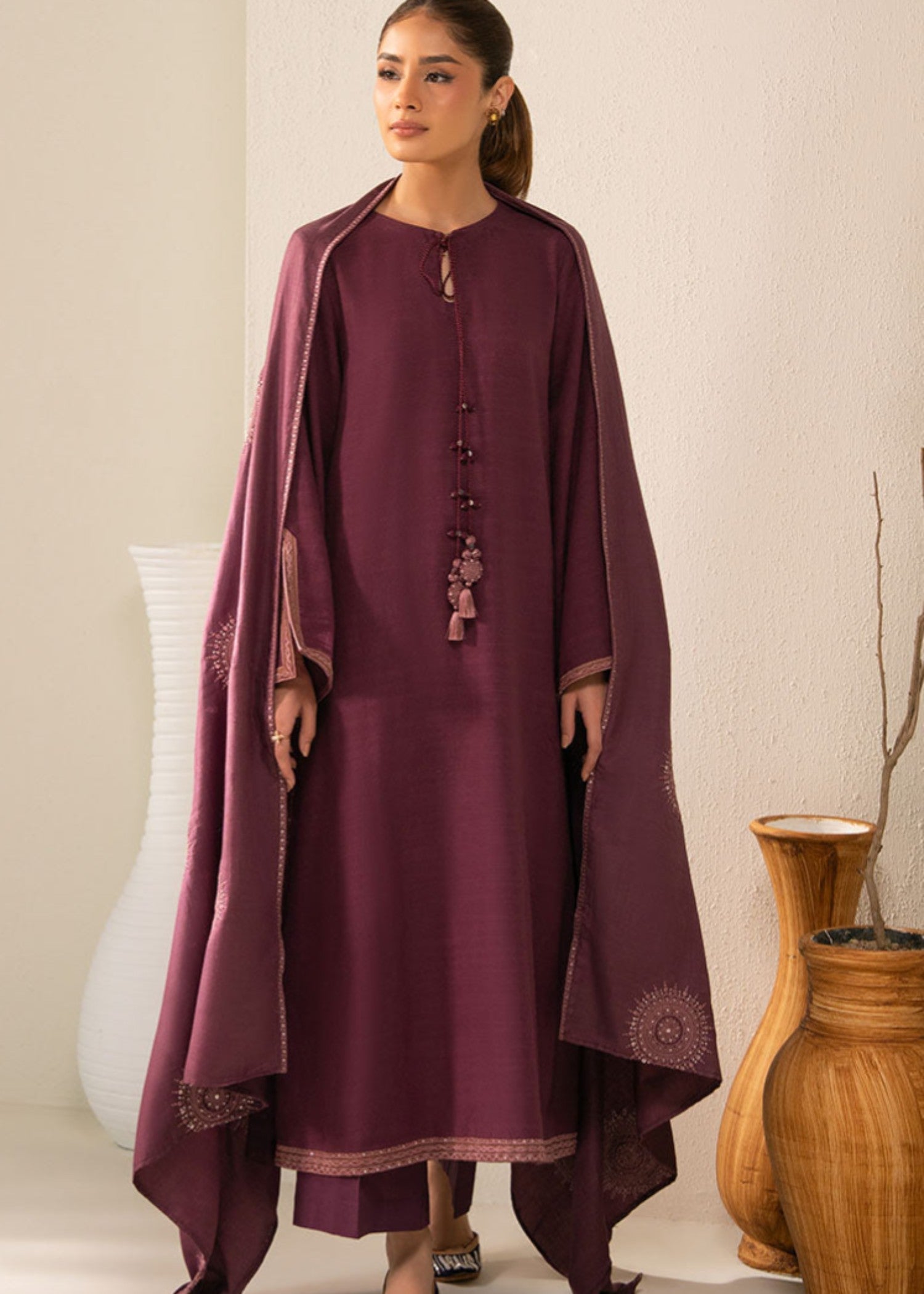 Cross Stitch PLUM BERRY (SHIRT & DUPATTA) Women 2pcs