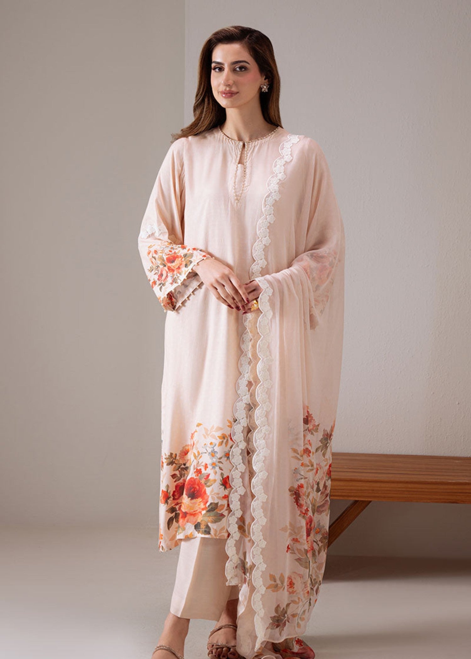 Cross Stitch DAWN ROSE (SHIRT & DUPATTA) Women 2pcs