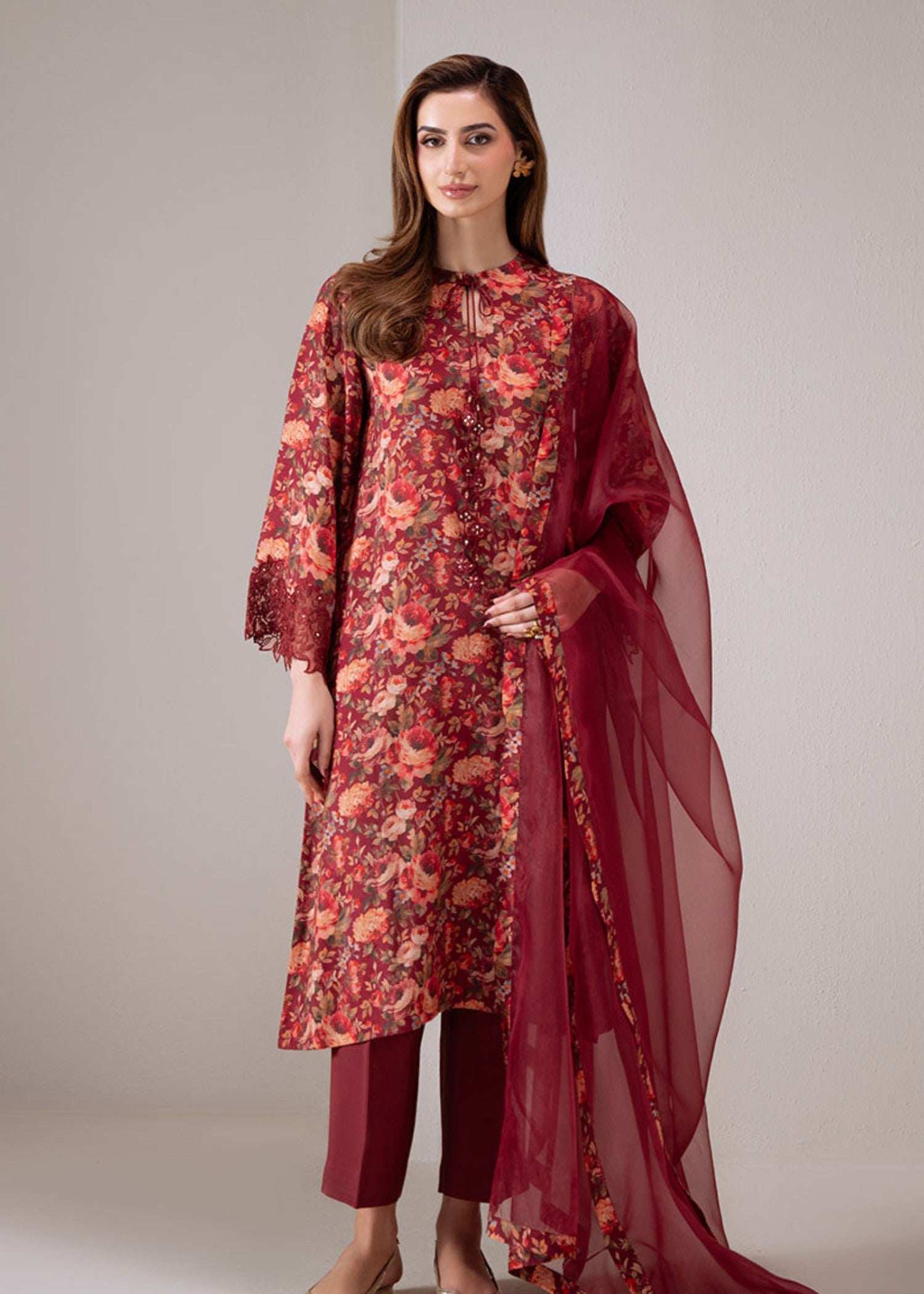 Cross Stitch SCARLET SUNSET (SHIRT & DUPATTA) Women 2pcs