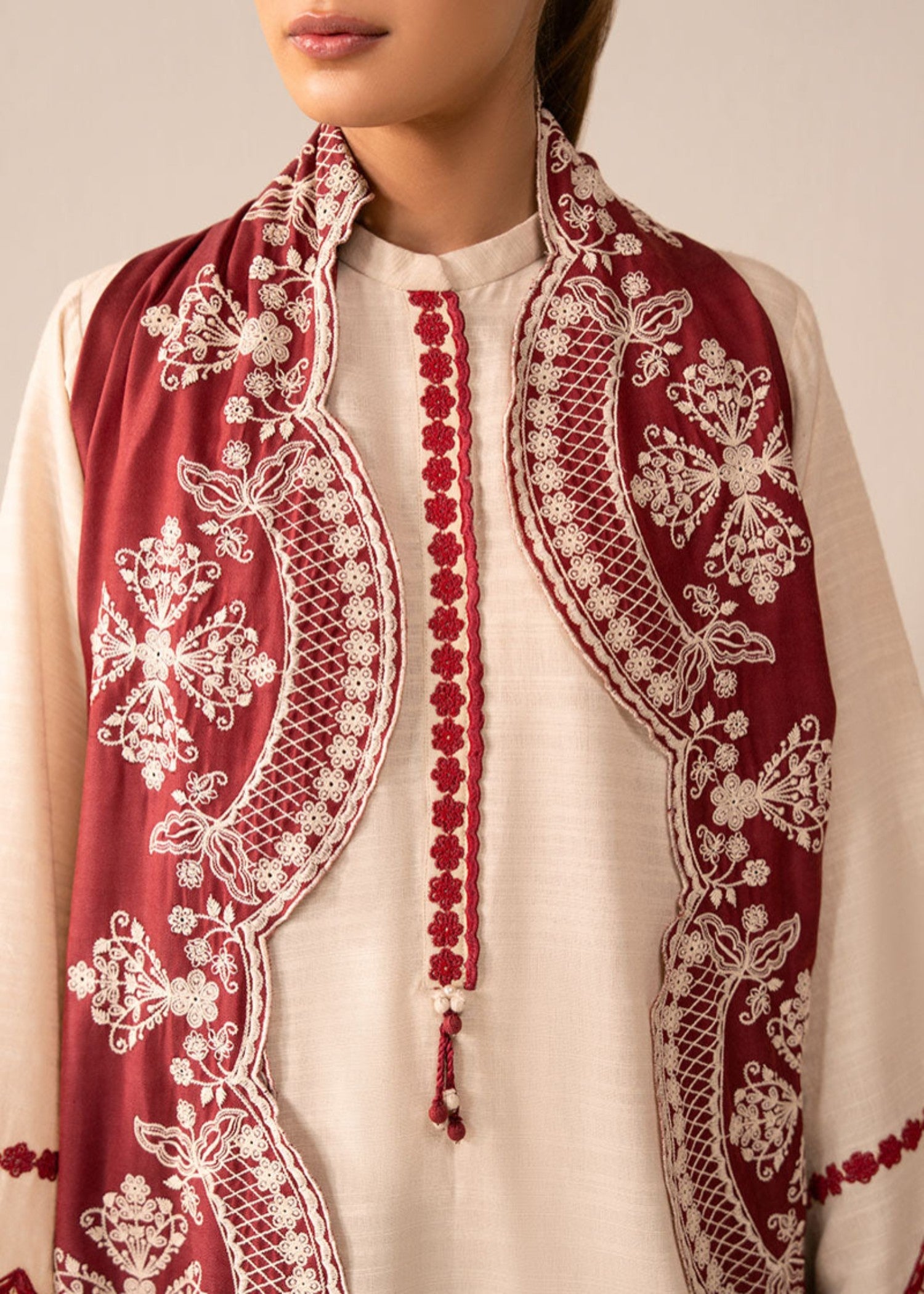 Cross Stitch CRIMSON BLUSH (SHIRT & DUPATTA) Women 2pcs