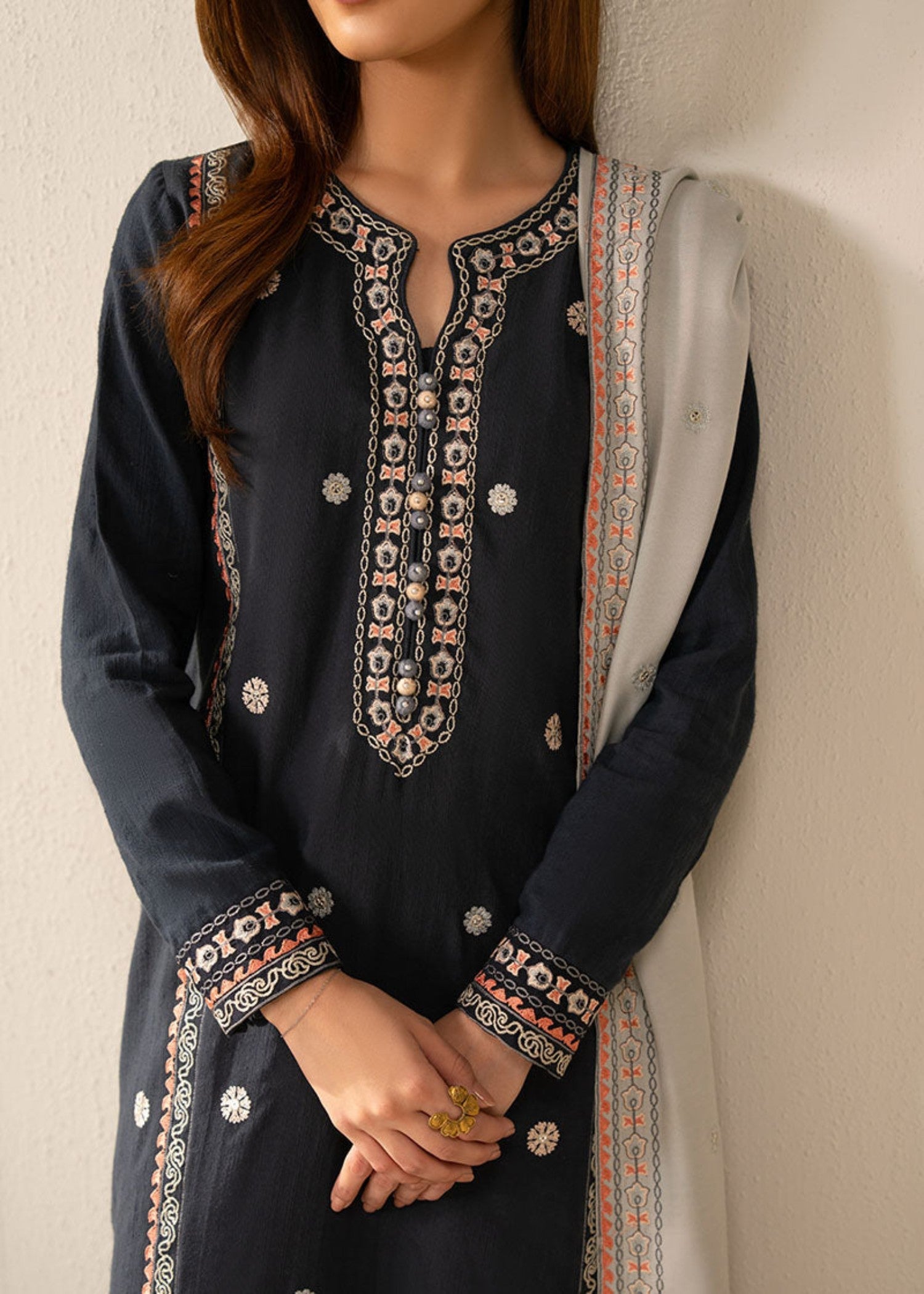 Cross Stitch CHERRY WOOD (SHIRT & DUPATTA) Women 2pcs