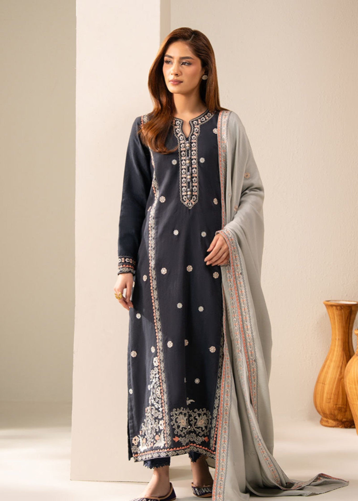 Cross Stitch CHERRY WOOD (SHIRT & DUPATTA) Women 2pcs