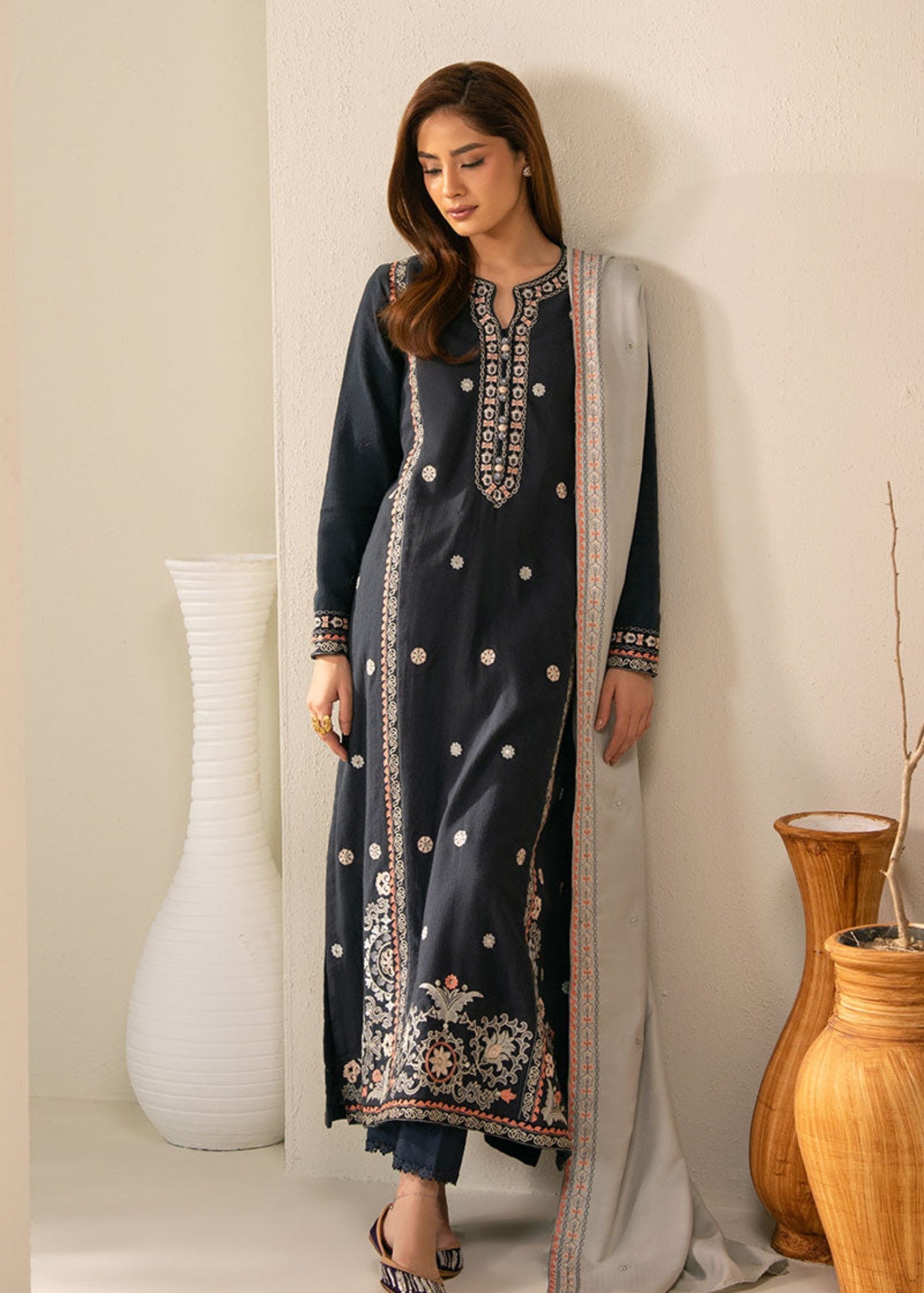 Cross Stitch CHERRY WOOD (SHIRT & DUPATTA) Women 2pcs