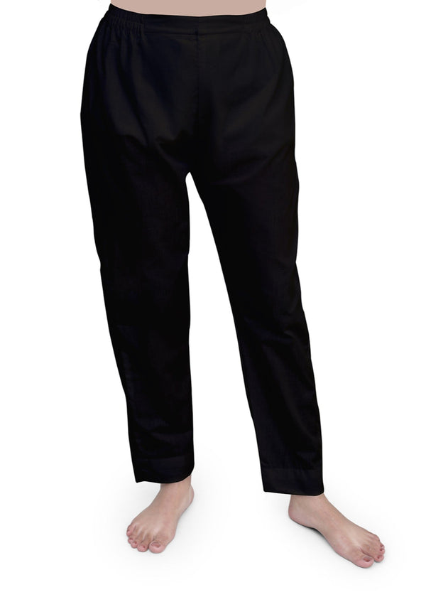 Dhanak Boutique Everyday Straight Fit Cotton Trousers for Women – Black Women 1pcs