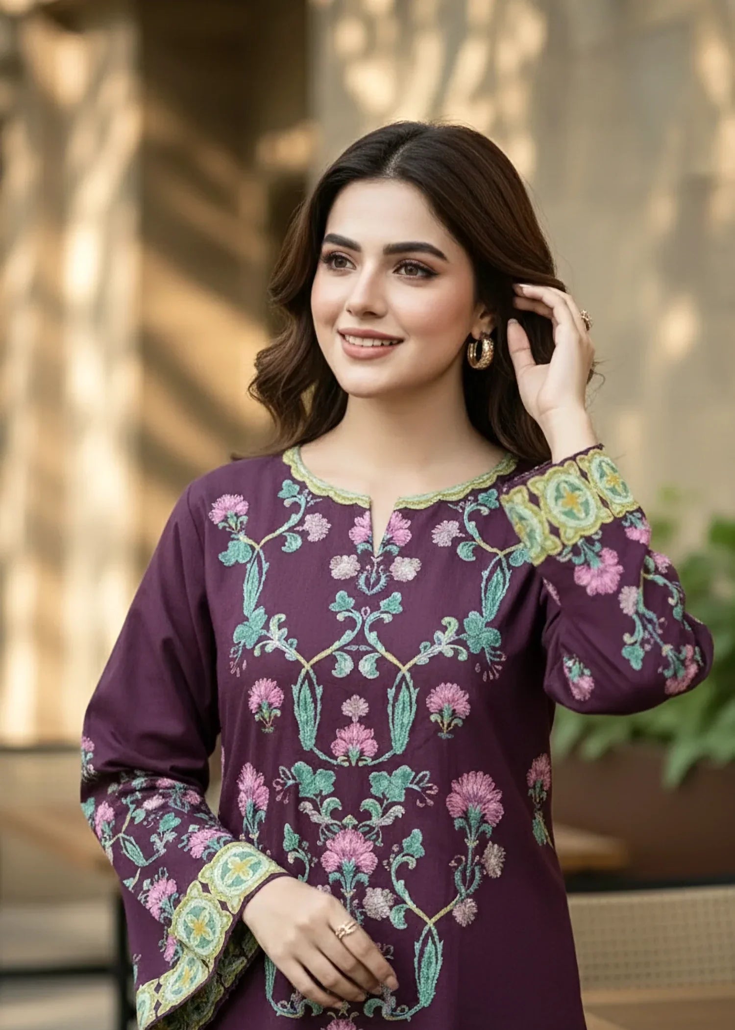 Lakhany Printed Shirt & Trouser LG IZ 0605 Women 2pcs