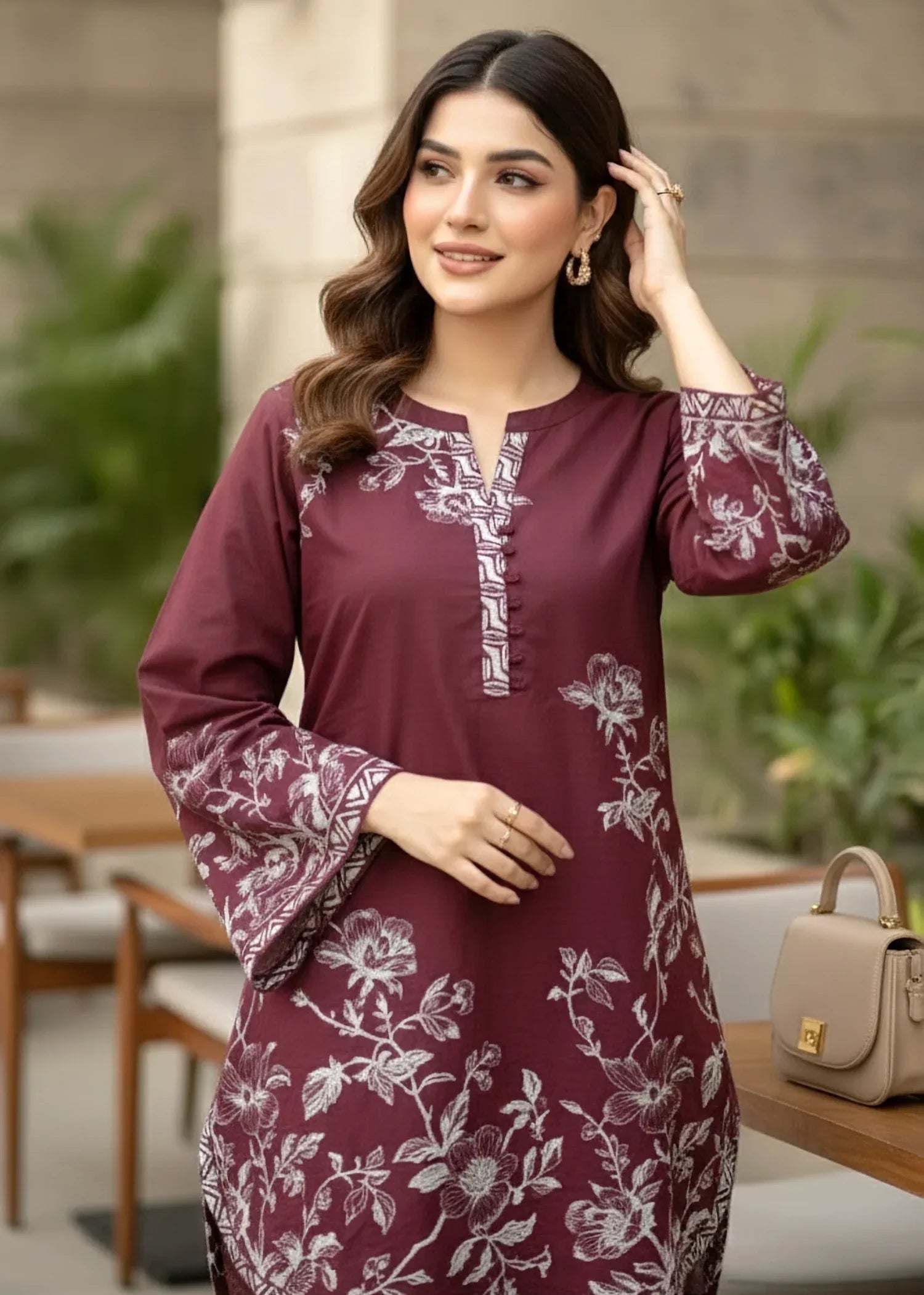 Lakhany Printed Shirt & Trouser LG SG 0084 Women 2pcs