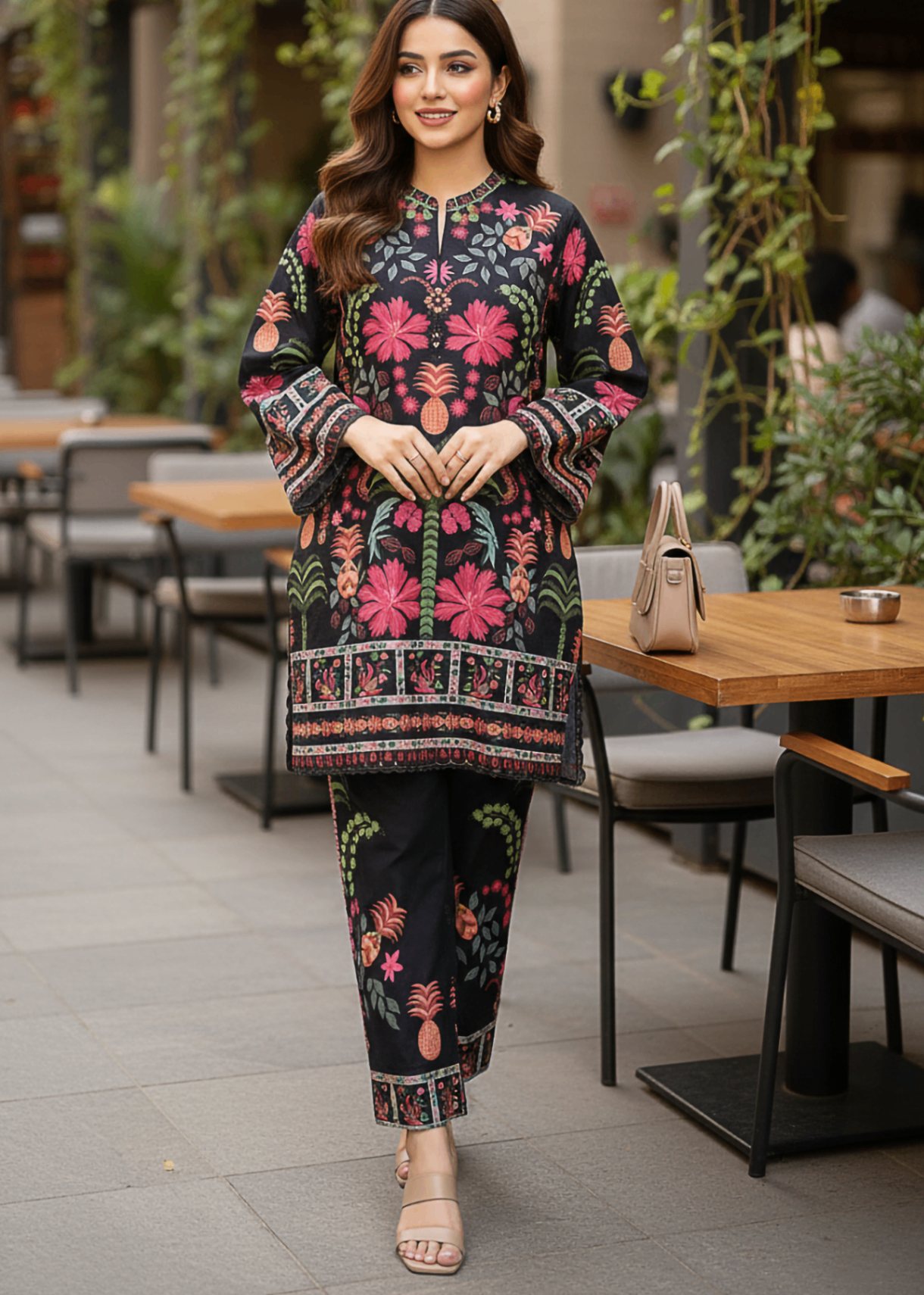 Lakhany Printed Shirt & Trouser LG SG 0083 Women 2pcs