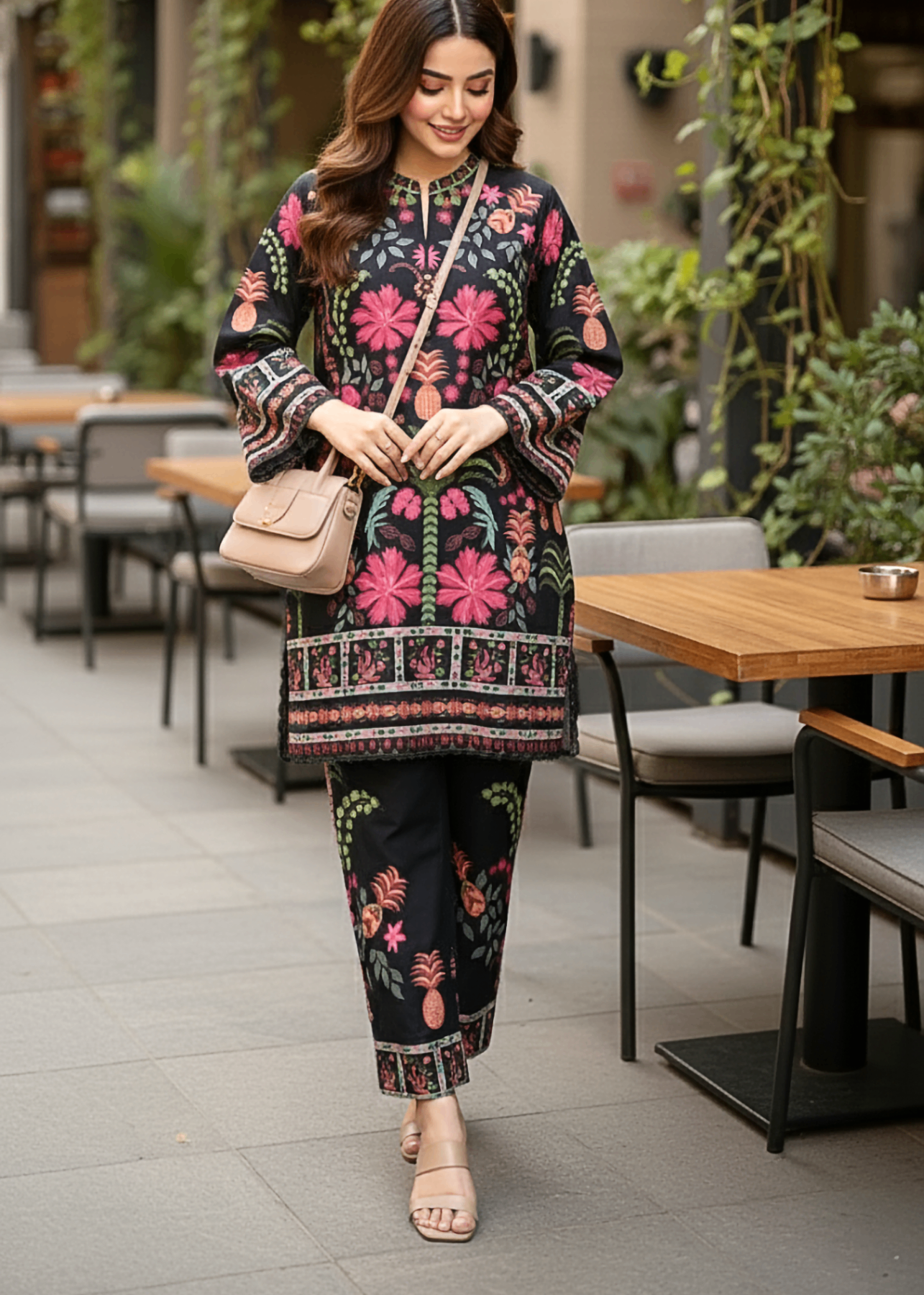 Lakhany Printed Shirt & Trouser LG SG 0083 Women 2pcs