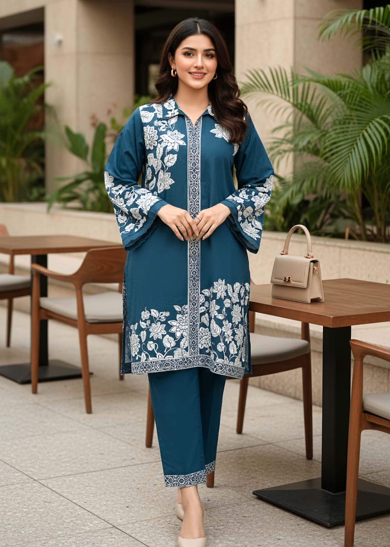 Lakhany Printed Shirt & Trouser LG RL 0414 Women 2pcs