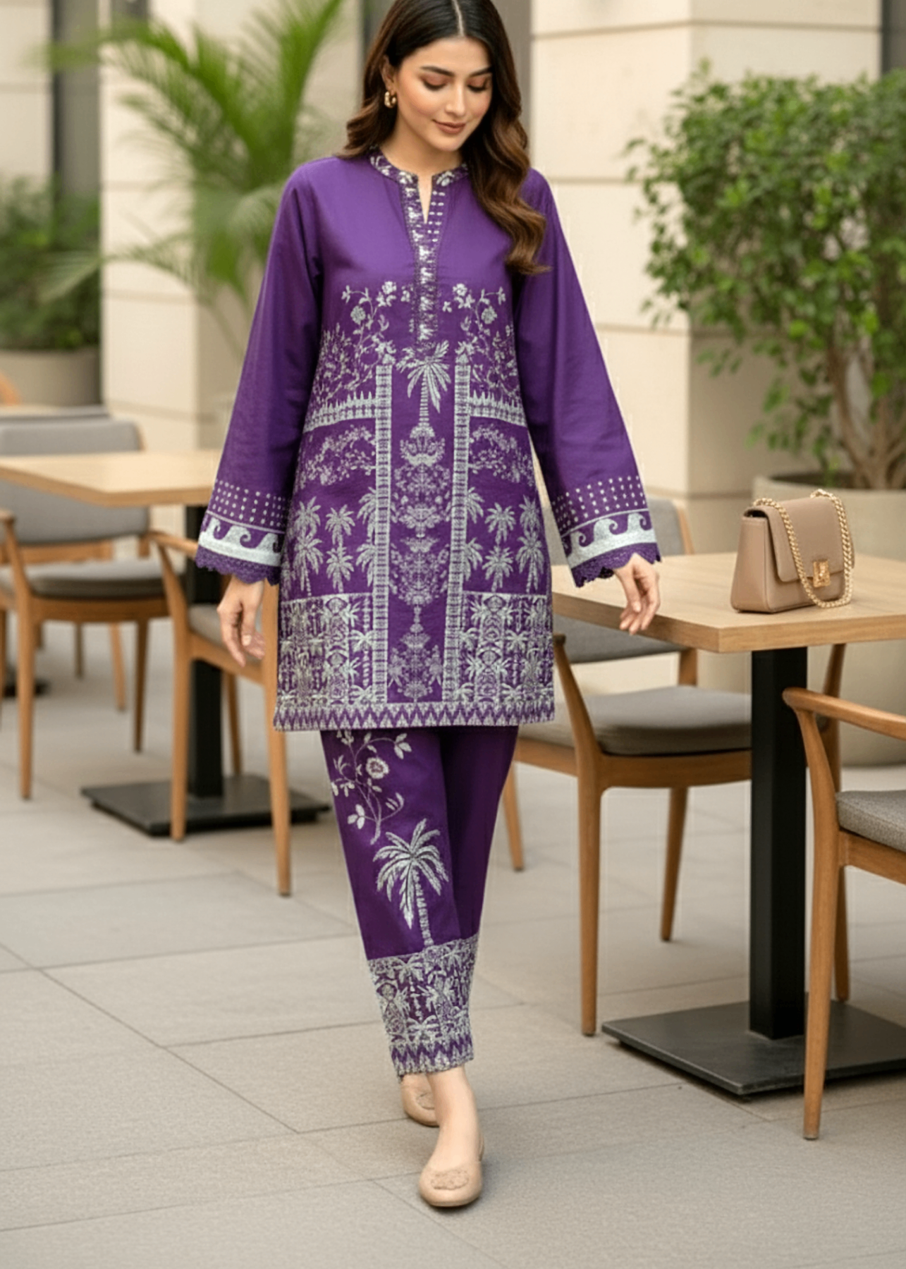 Lakhany Printed Shirt & Trouser LG RK 0121 Women 2pcs