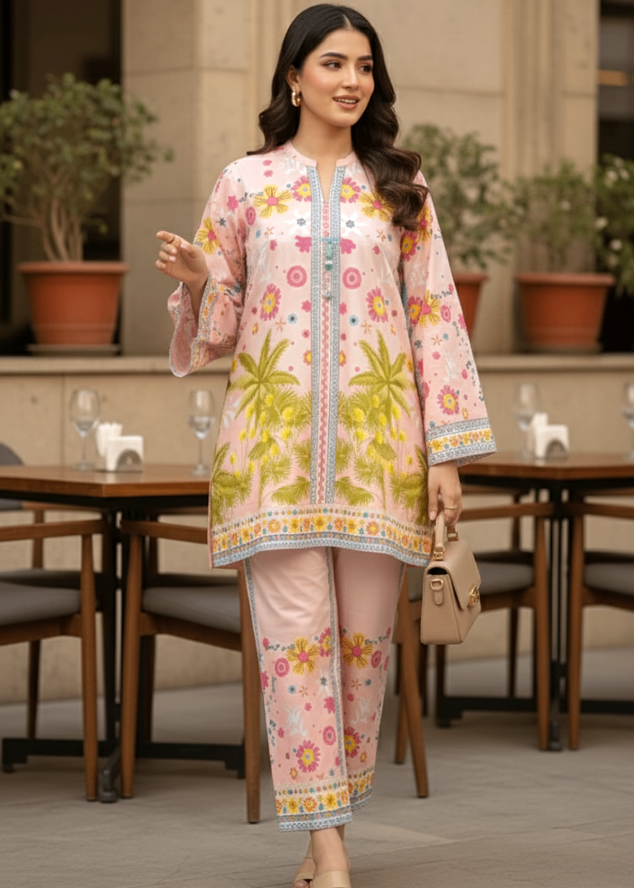 Lakhany Printed Shirt & Trouser LG SG 0079 Women 2pcs