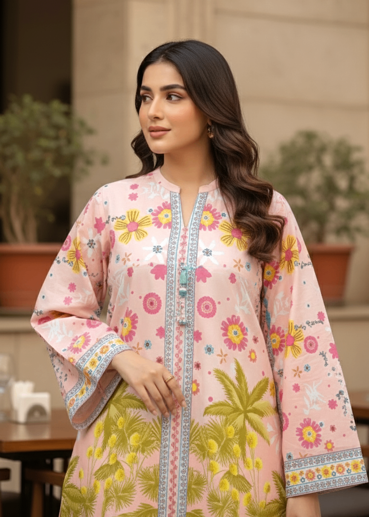 Lakhany Printed Shirt & Trouser LG SG 0079 Women 2pcs