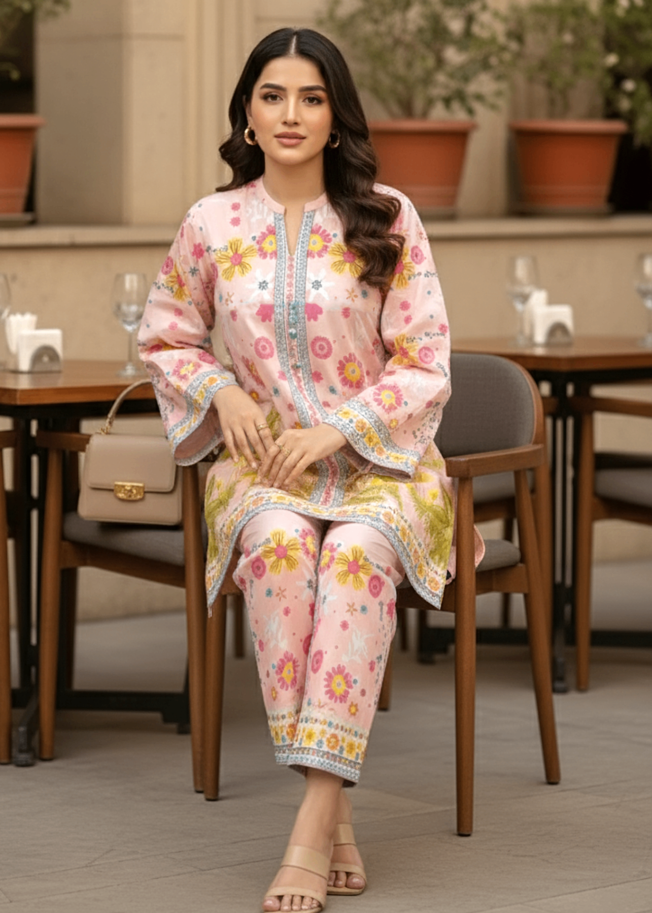 Lakhany Printed Shirt & Trouser LG SG 0079 Women 2pcs