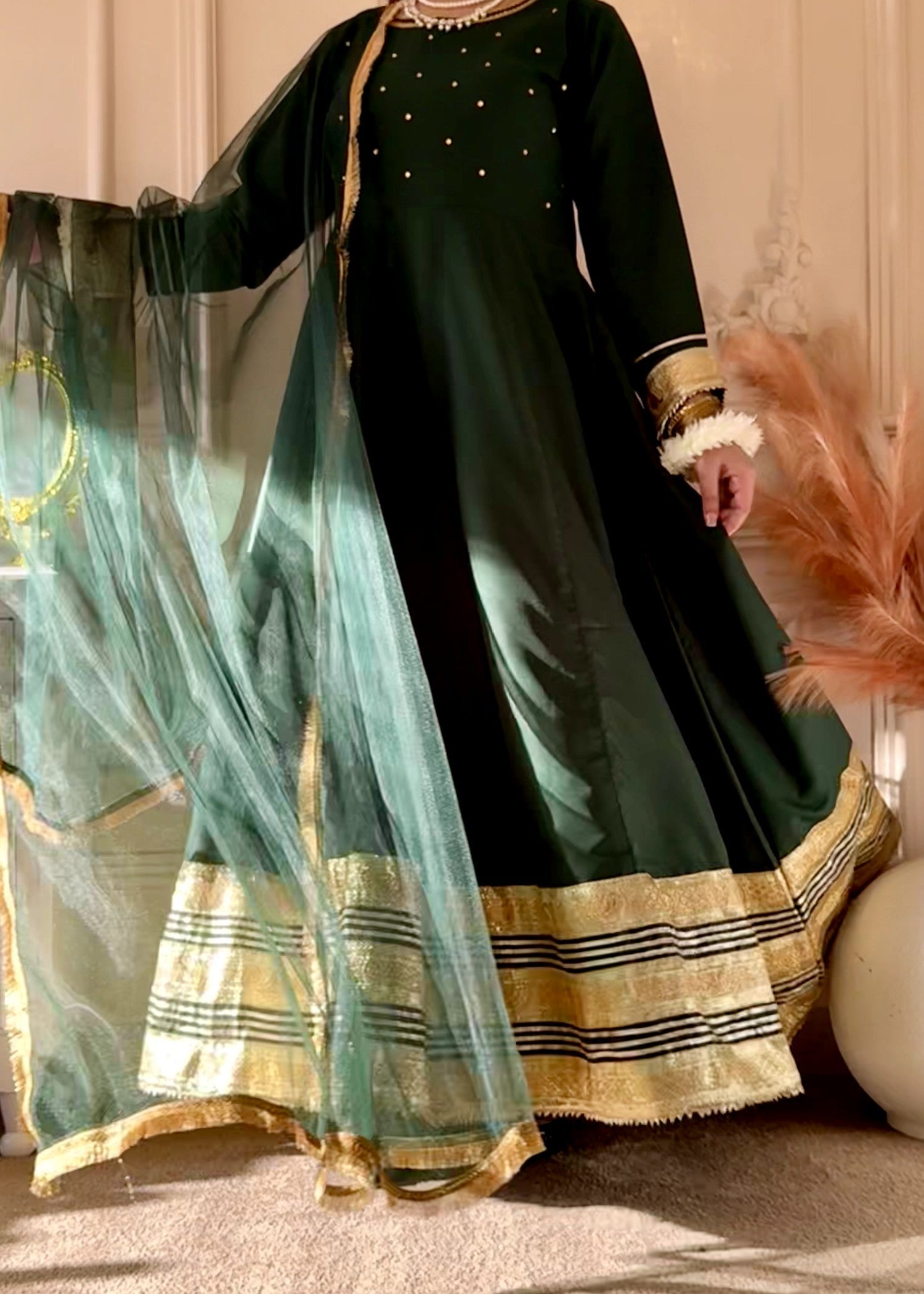 1 Mahoor Haven Green mexi Women 3pcs