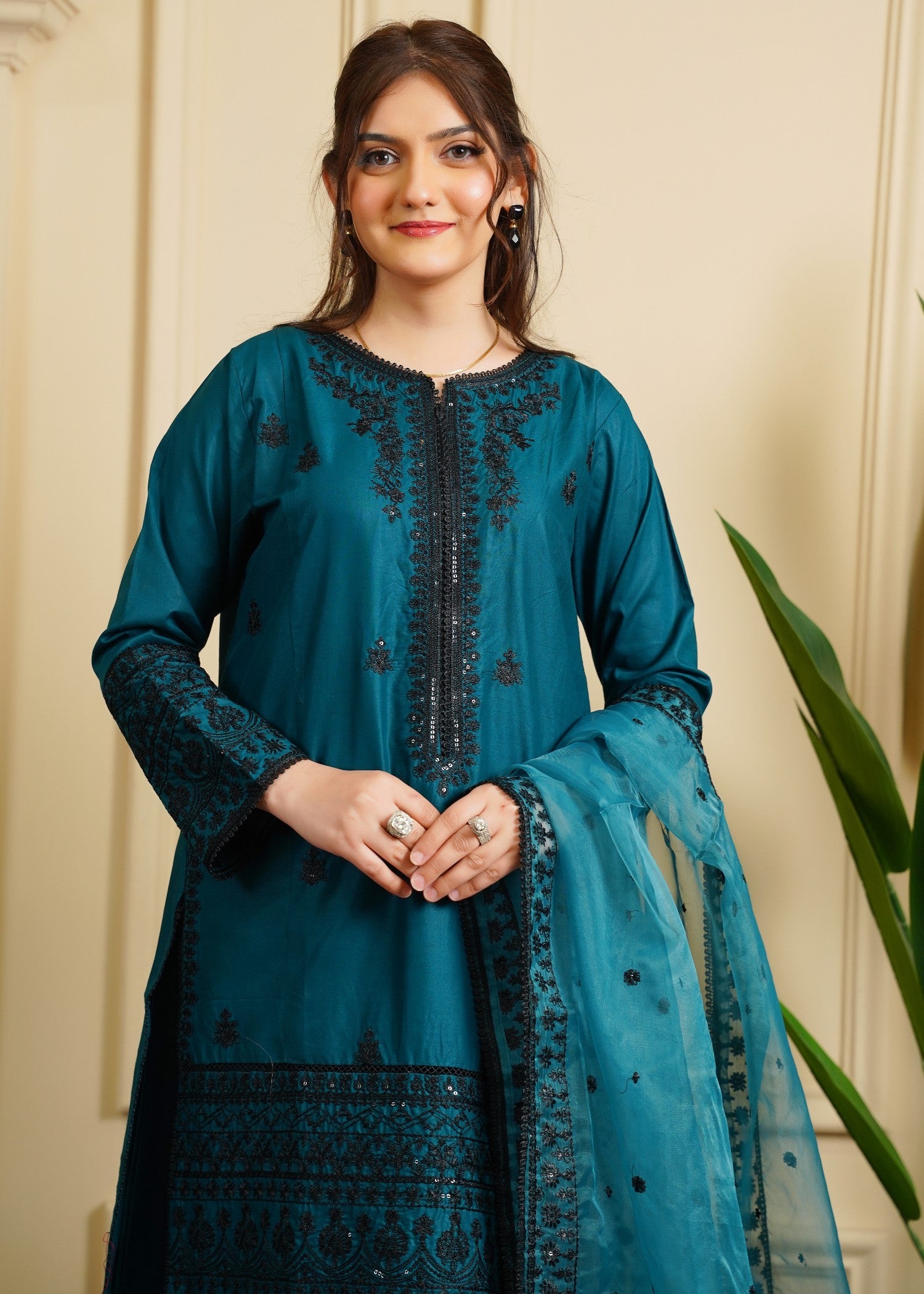 Rangoon Clothing Roshan Sitara Teal Women 3pcs