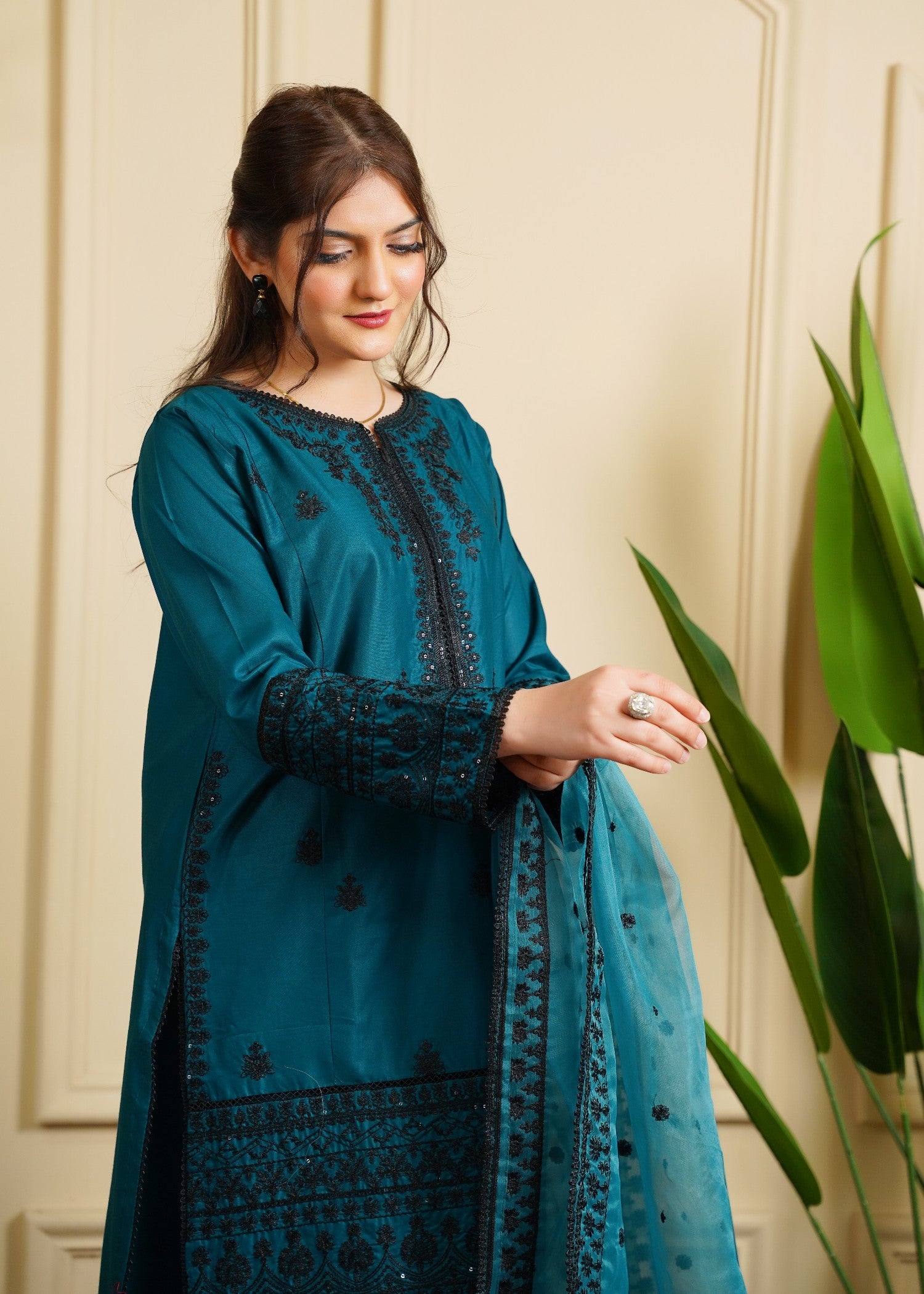 Rangoon Clothing Roshan Sitara Teal Women 3pcs