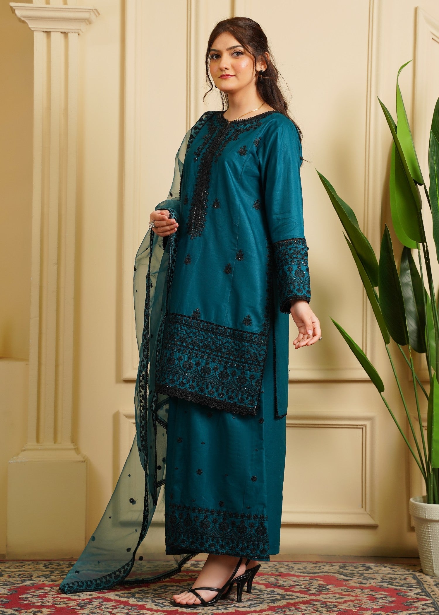 Rangoon Clothing Roshan Sitara Teal Women 3pcs