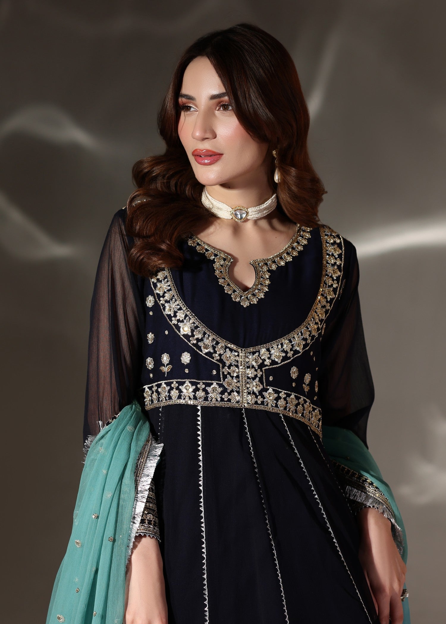 Abaan Zohan Hooriya Navy Blue Women 3pcs