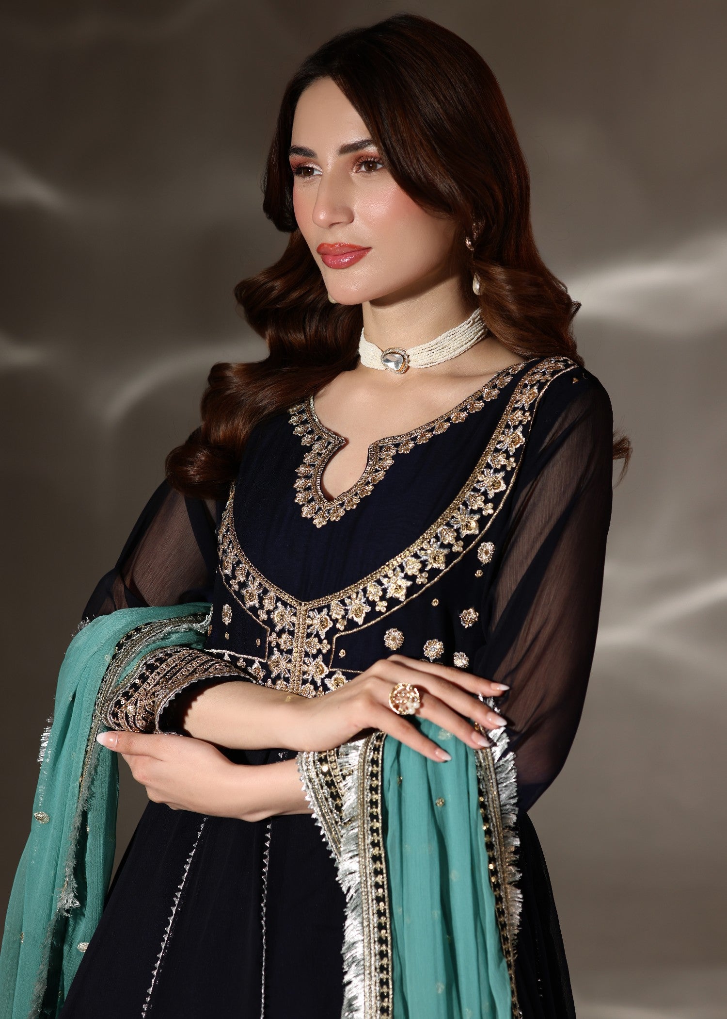 Abaan Zohan Hooriya Navy Blue Women 3pcs