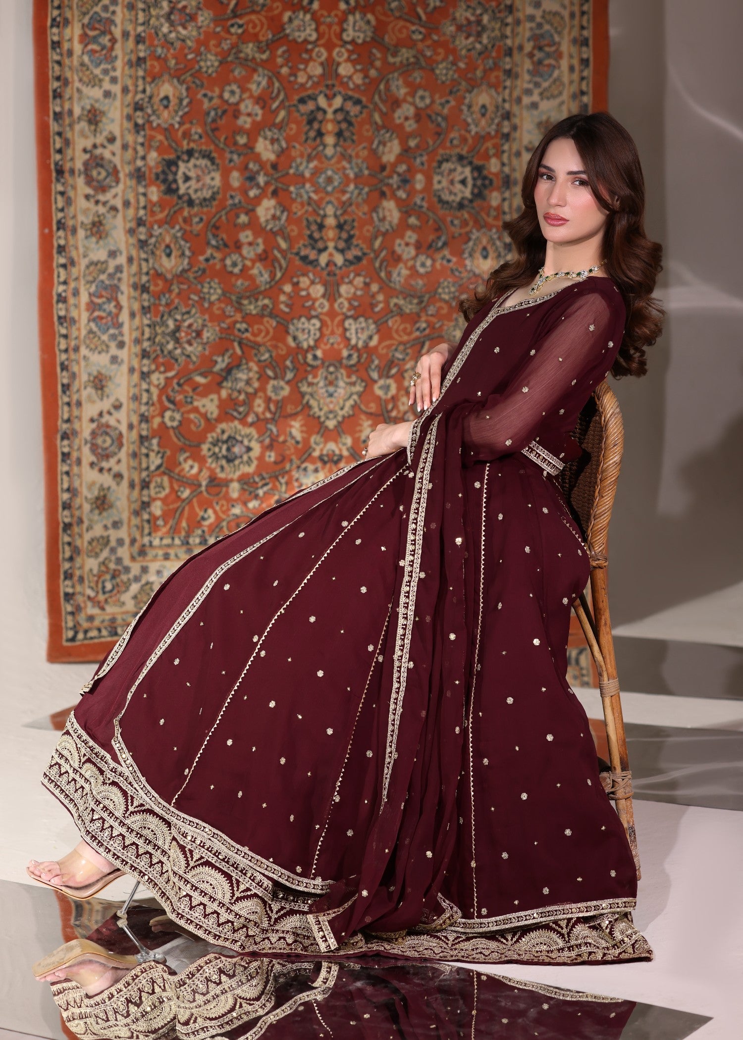 Abaan Zohan Velora Maroon Women 3pcs