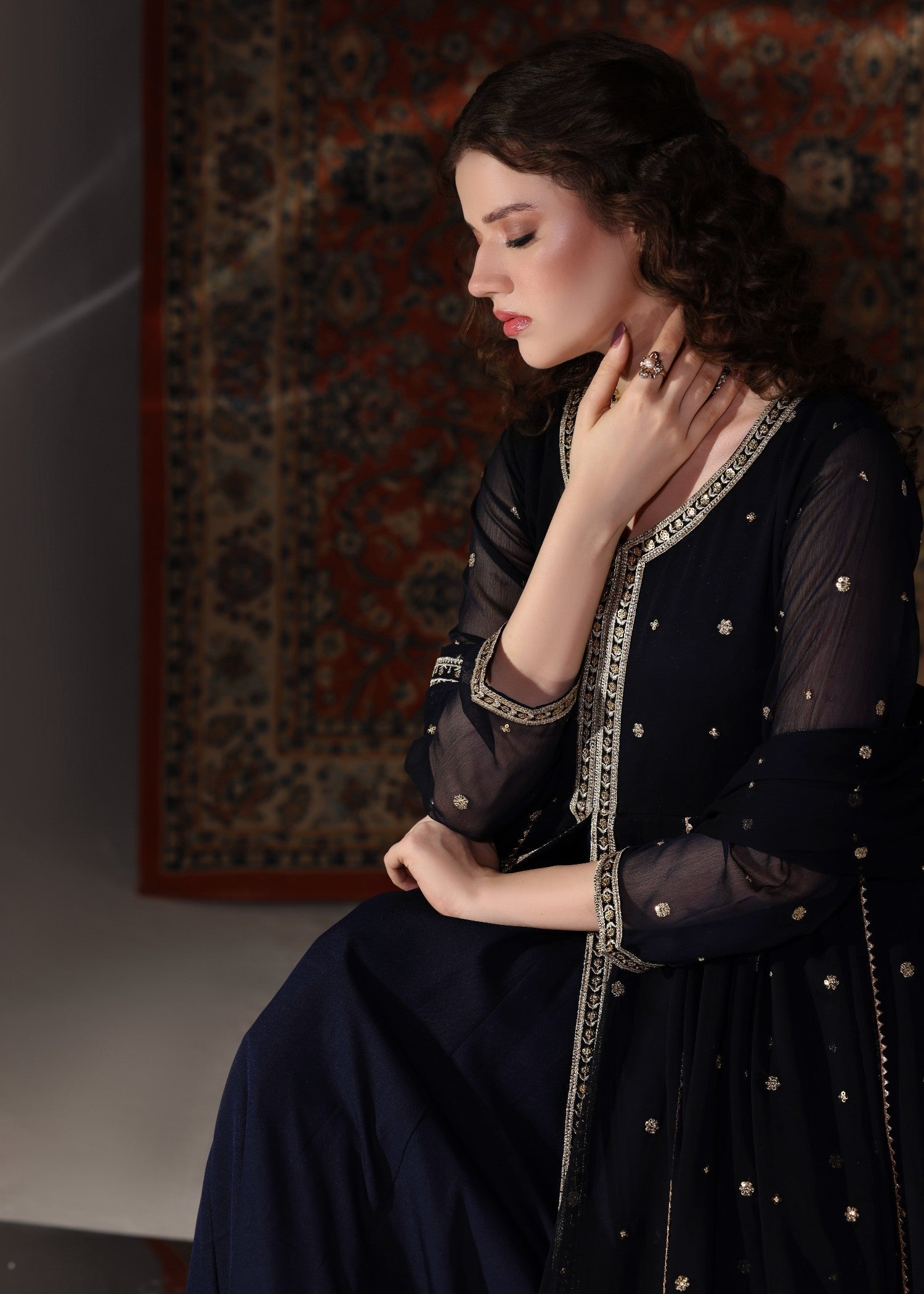 Abaan Zohan Velora Navy Blue Women 3pcs