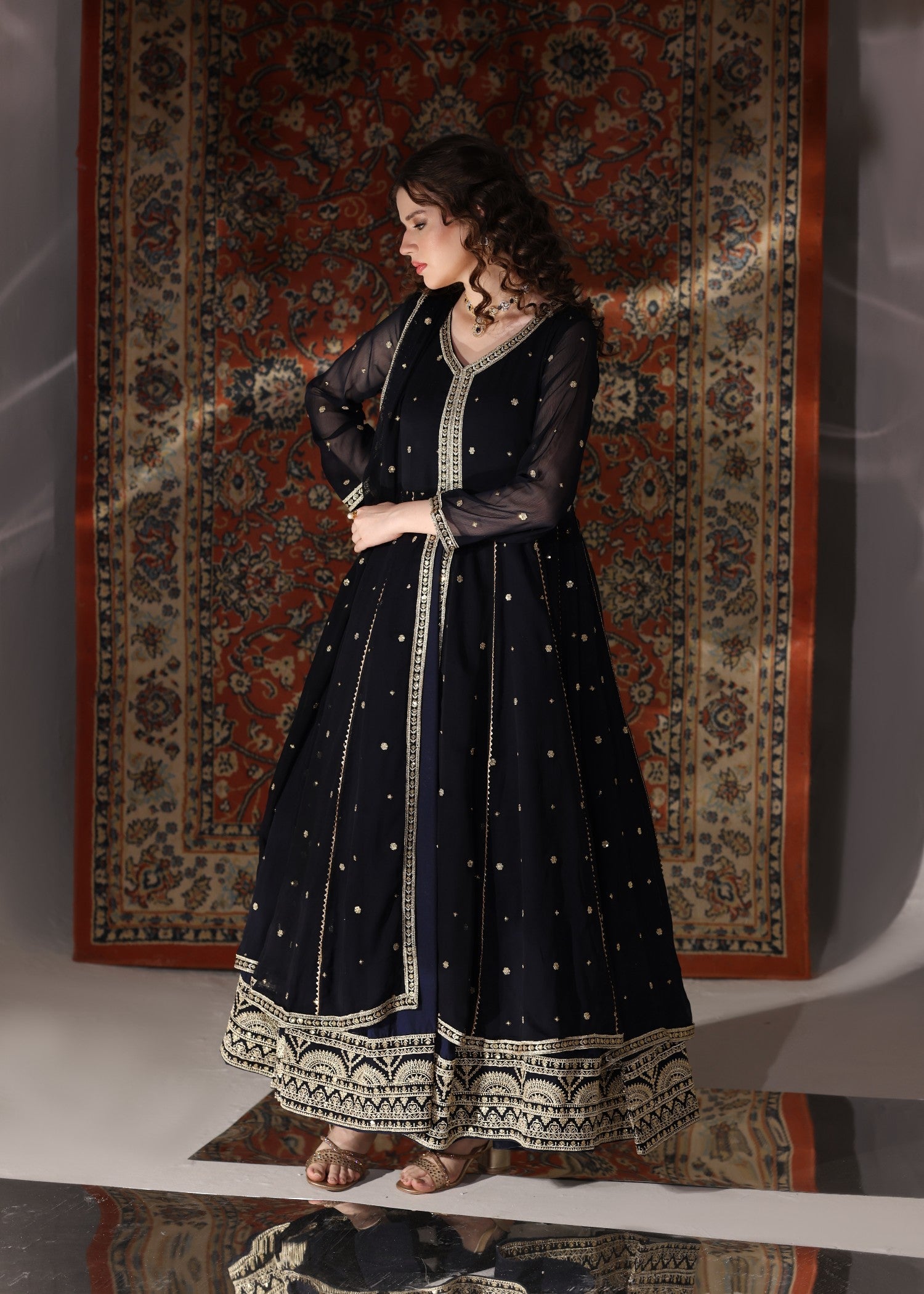 Abaan Zohan Velora Navy Blue Women 3pcs