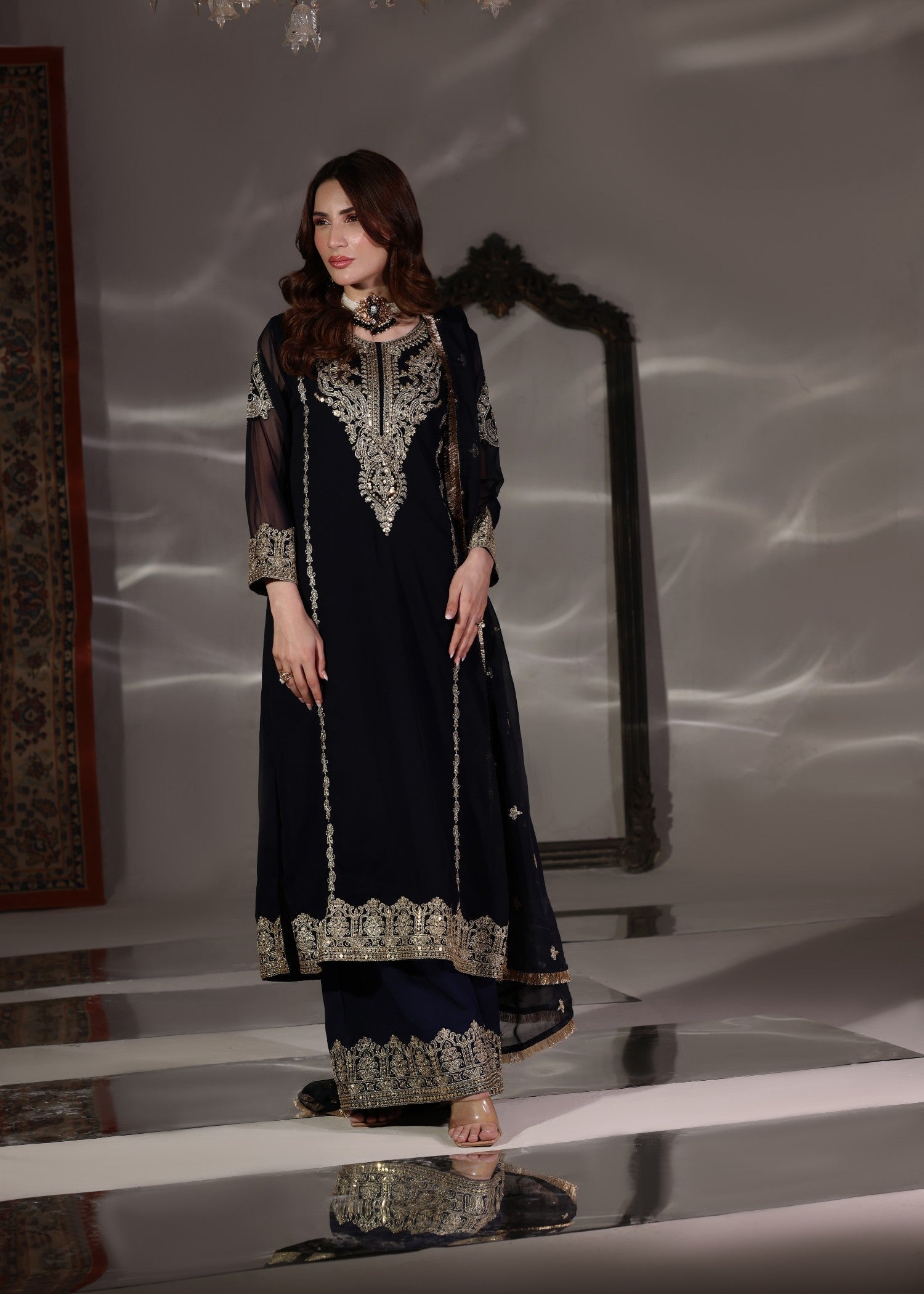 Abaan Zohan Andaz Navy Blue Women 3pcs