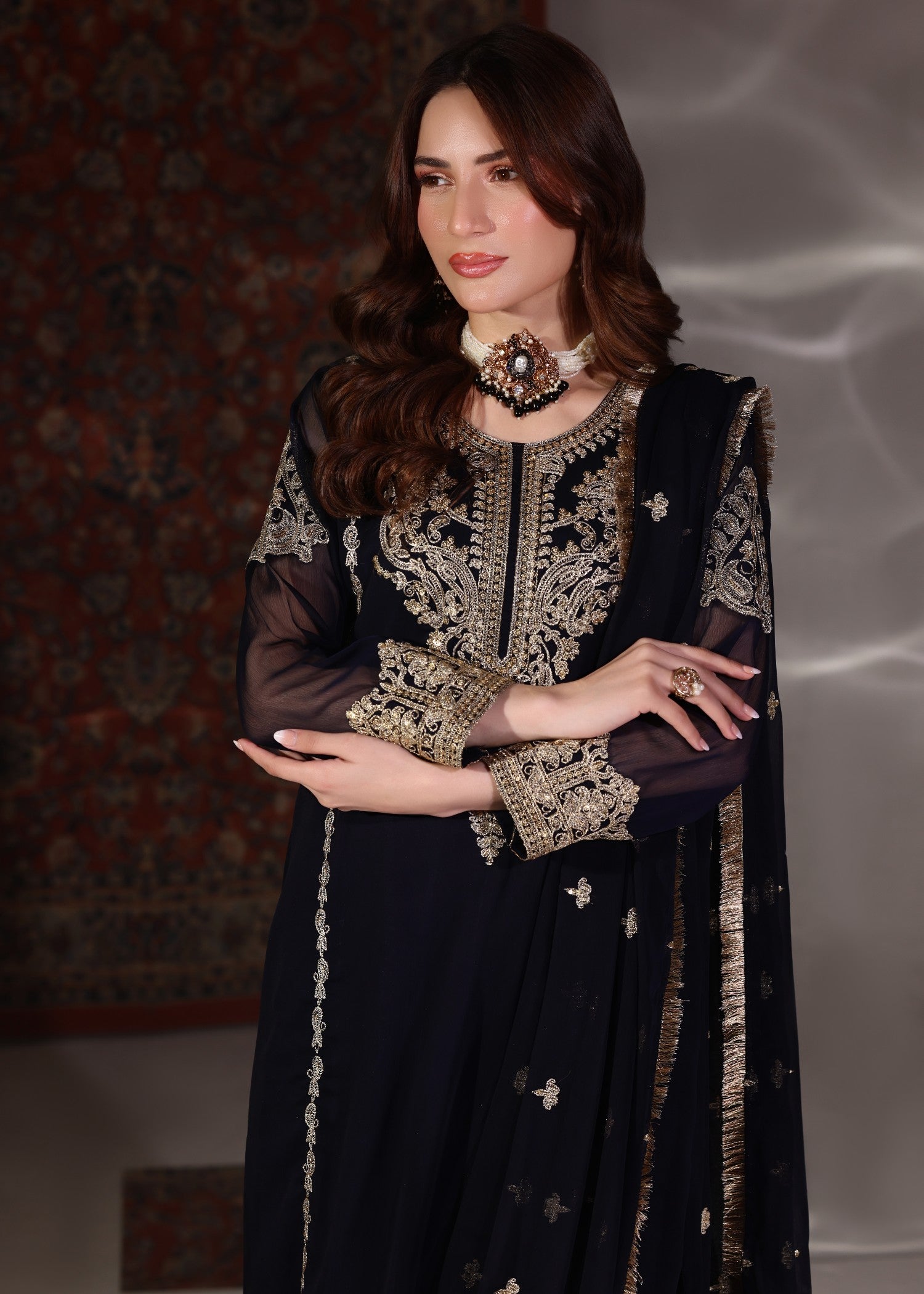 Abaan Zohan Andaz Navy Blue Women 3pcs