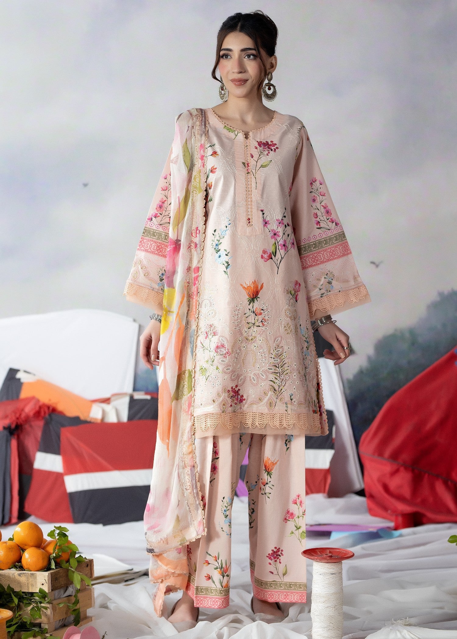 Meerak Pret Embroidered Lawn Suit 03 Women 3pcs