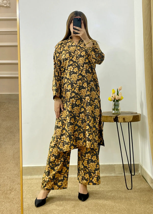 Virrora.Pk ROSE BLACK CO ORD Set Women 2pcs