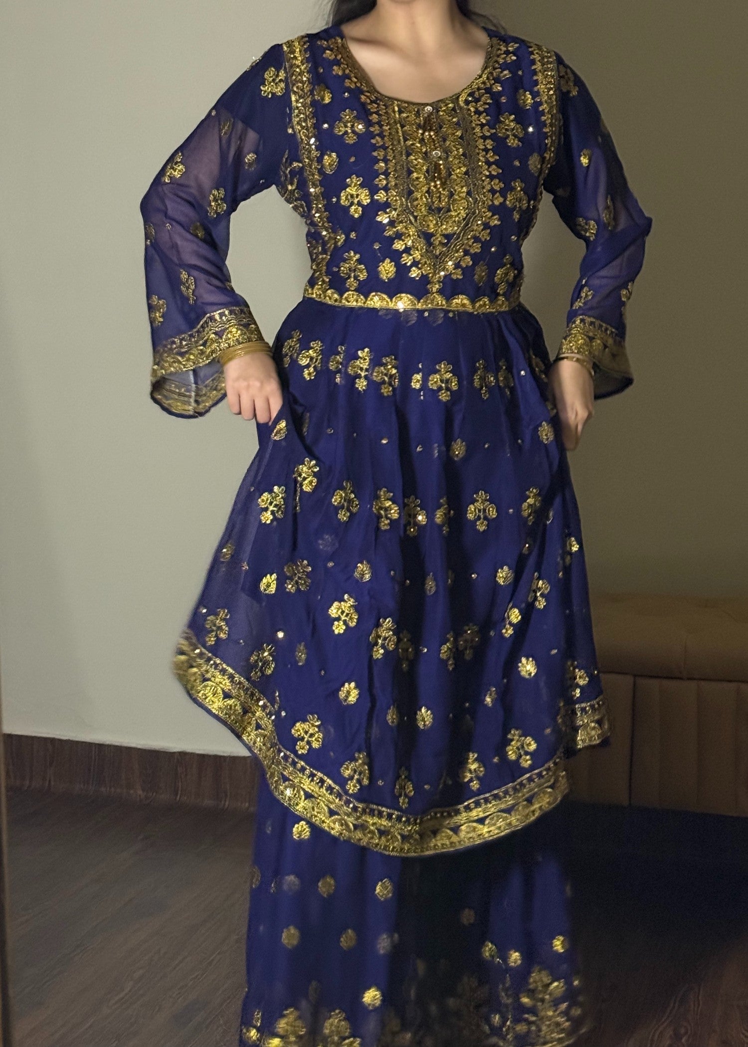 Four Season Boutique LACHA DOTTED FROK NAVY BLUE Women 3pcs