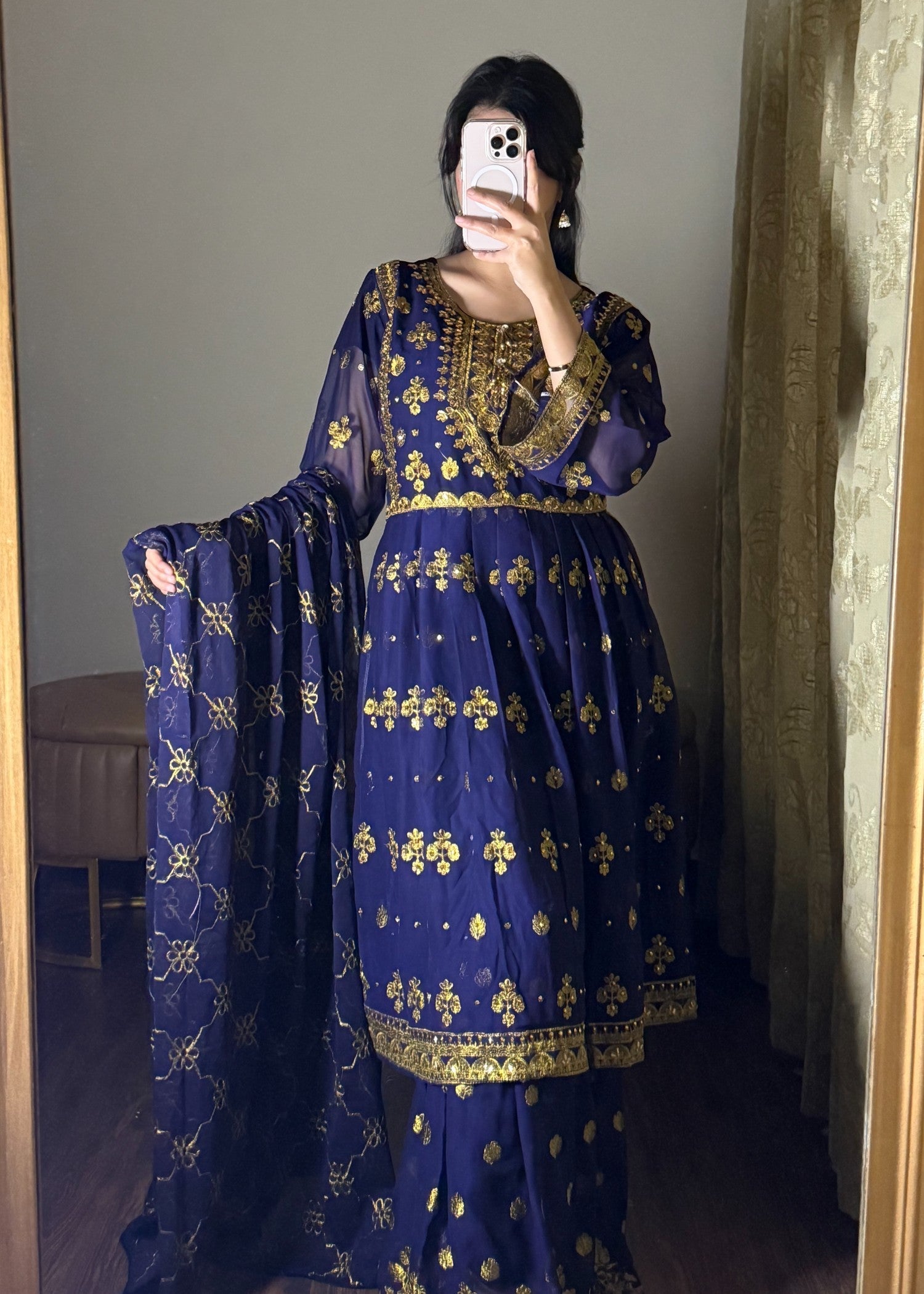 Four Season Boutique LACHA DOTTED FROK NAVY BLUE Women 3pcs