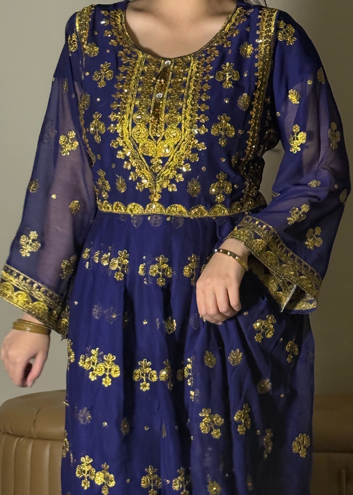 Four Season Boutique LACHA DOTTED FROK NAVY BLUE Women 3pcs