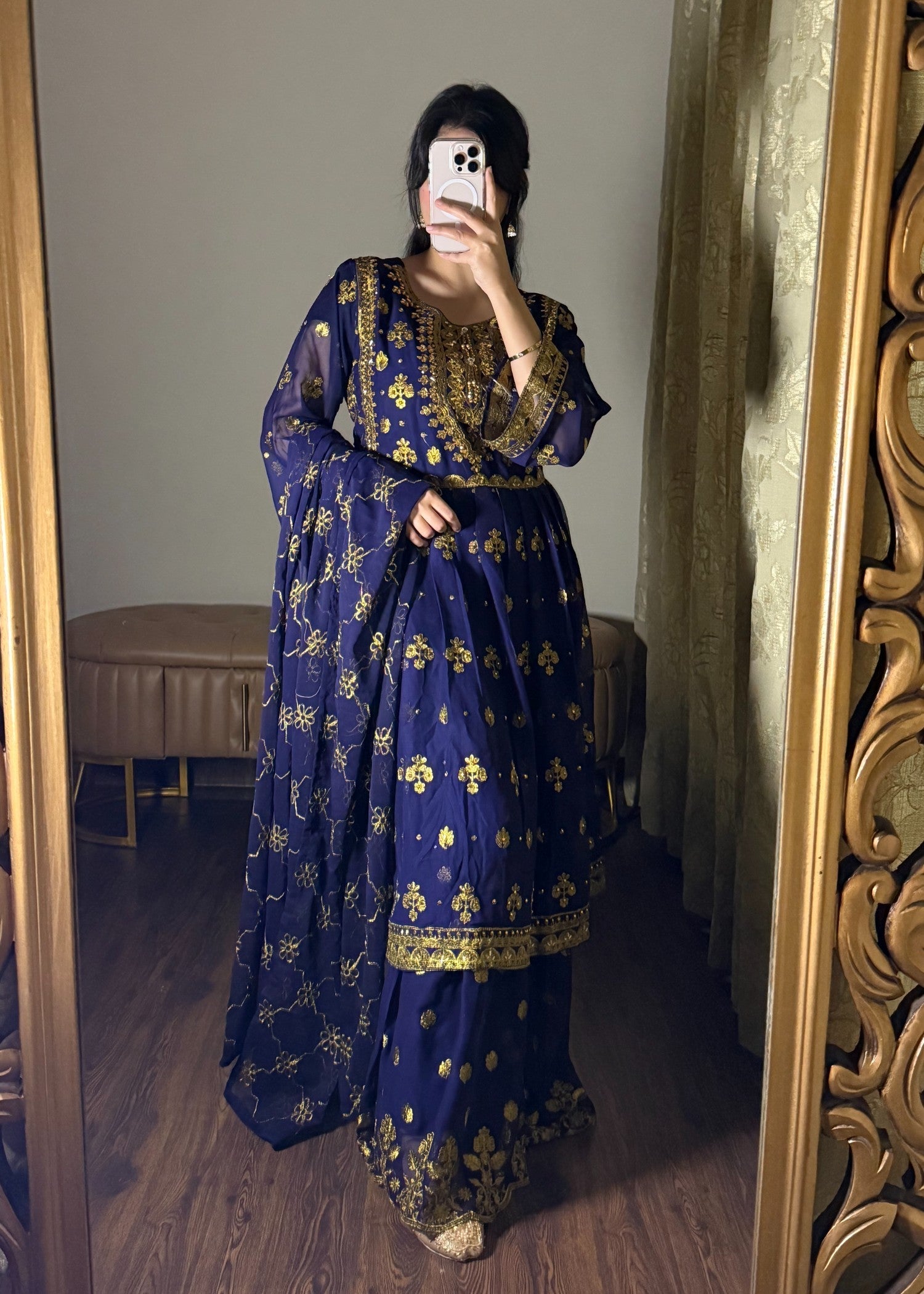 Four Season Boutique LACHA DOTTED FROK NAVY BLUE Women 3pcs