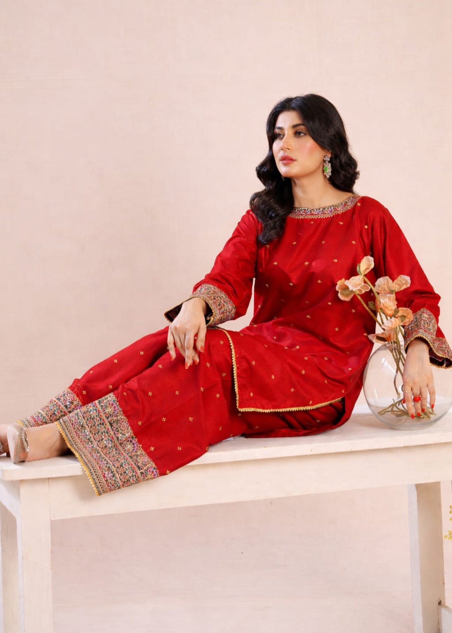 Zeenat & Zoha Red Festive Women 3pcs